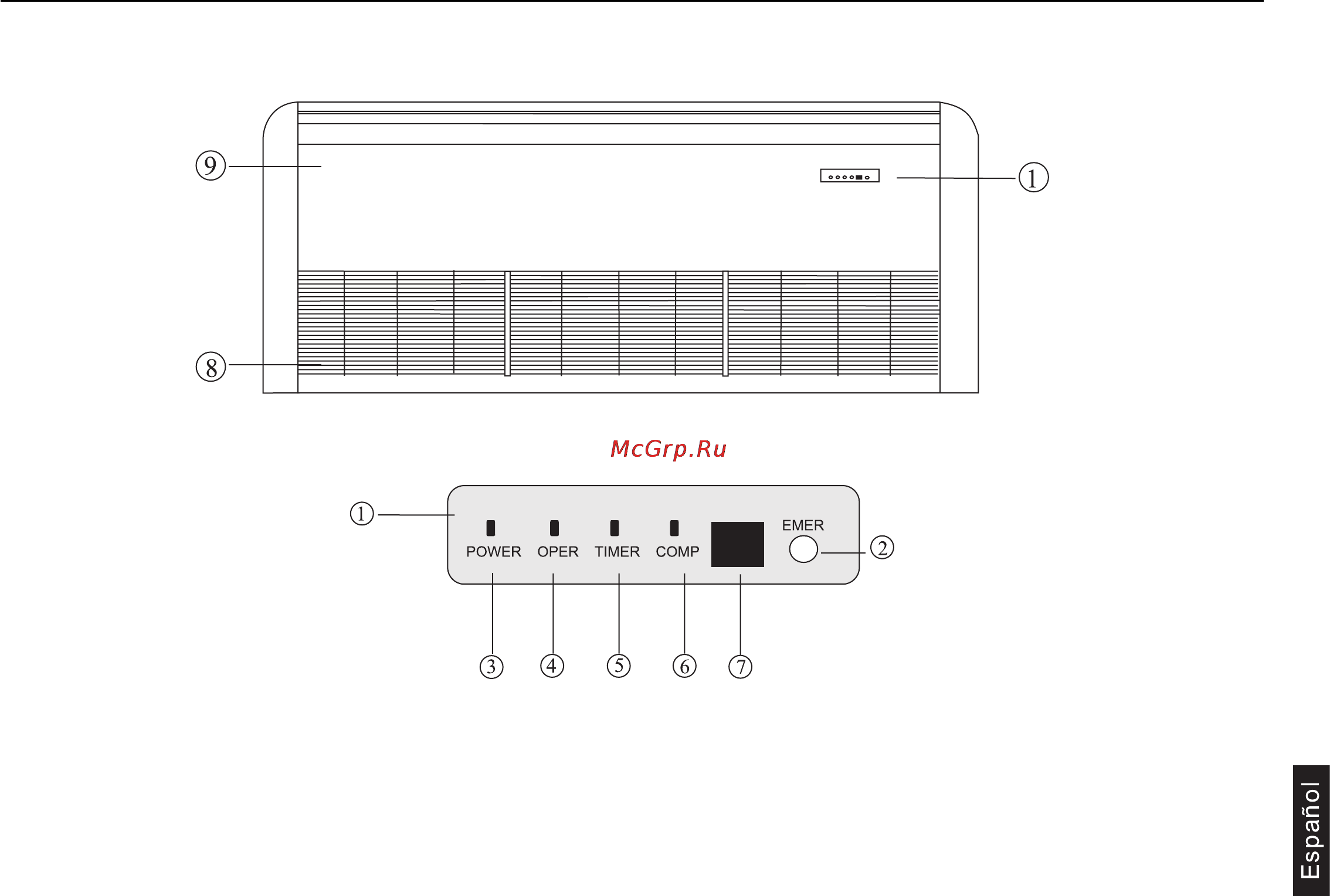 Haier AC602AFEAA+AU60NAIEAA [133/158] Denominación de los componentes