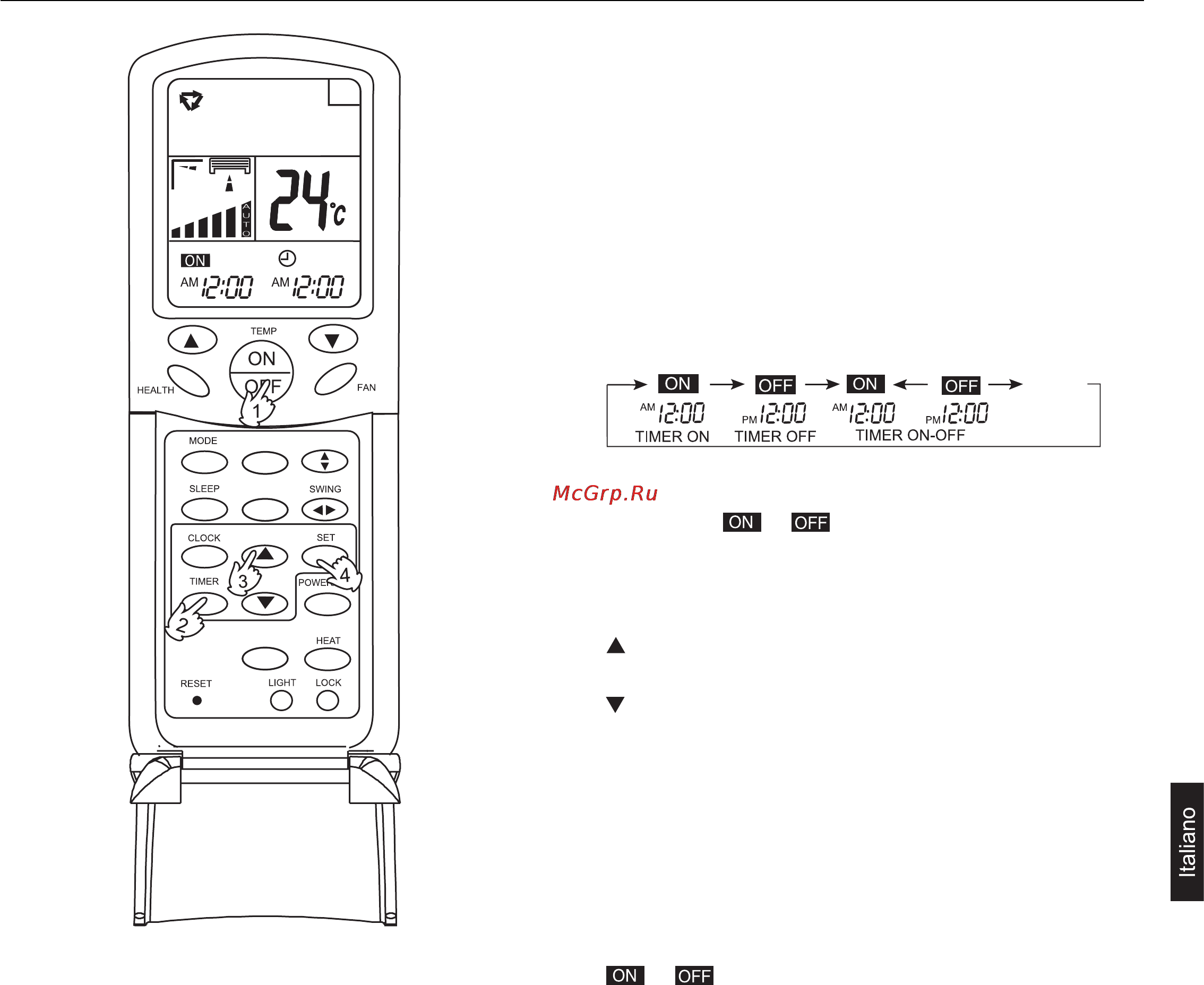 Haier AC602AFEAA+AU60NAIEAA [51/158] Modalità timer on off