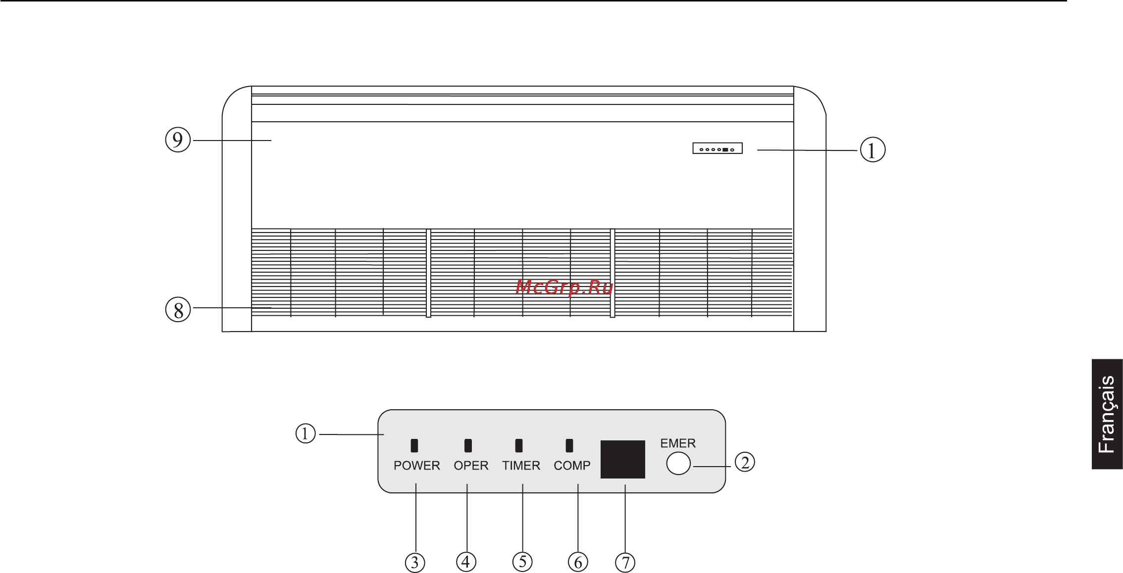 Haier AC482AFEAA+AU48NAIEAA [73/158] Dénomination des composants