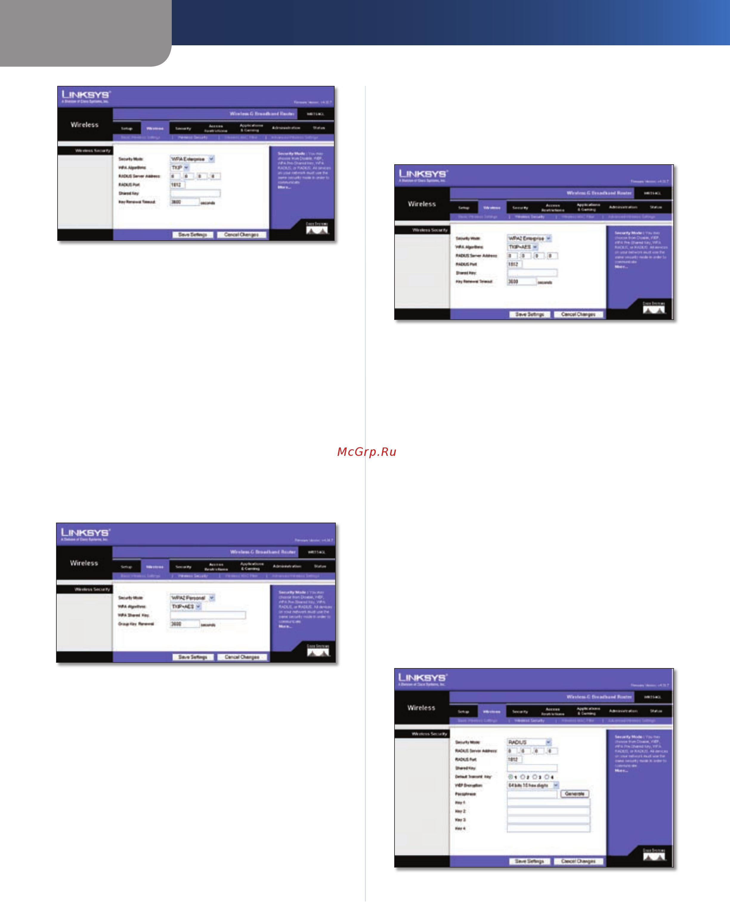 Linksys WRT54GL [14/41] Advanced configuration