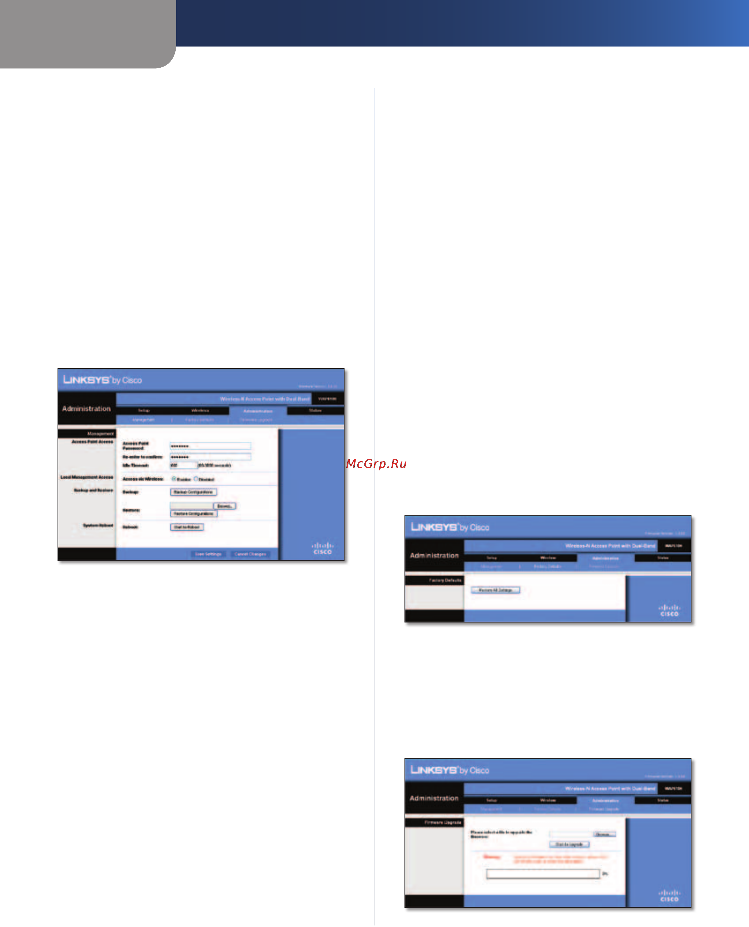 Linksys WAP610N [15/41] Administration management