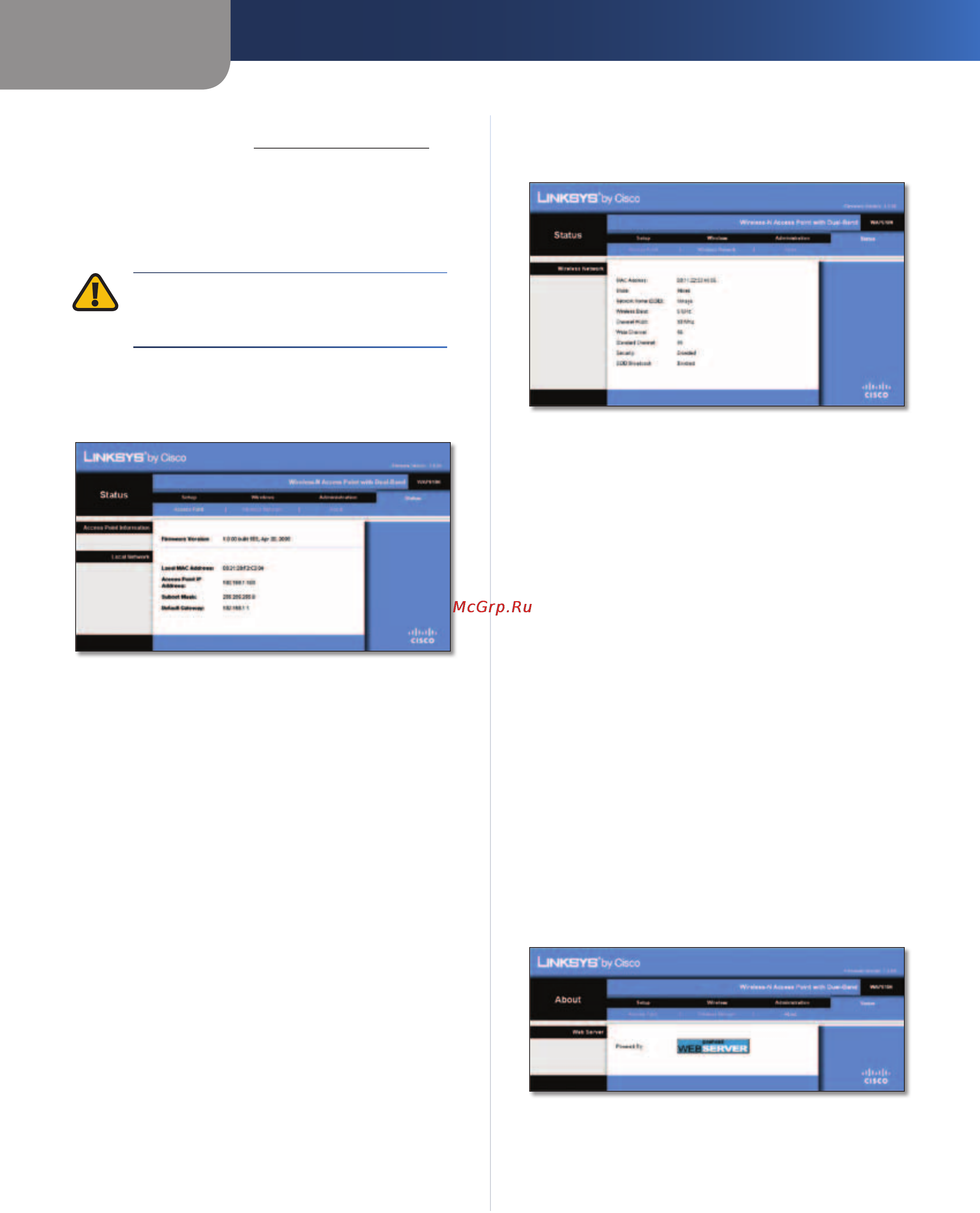 Linksys WAP610N [16/41] Status access point
