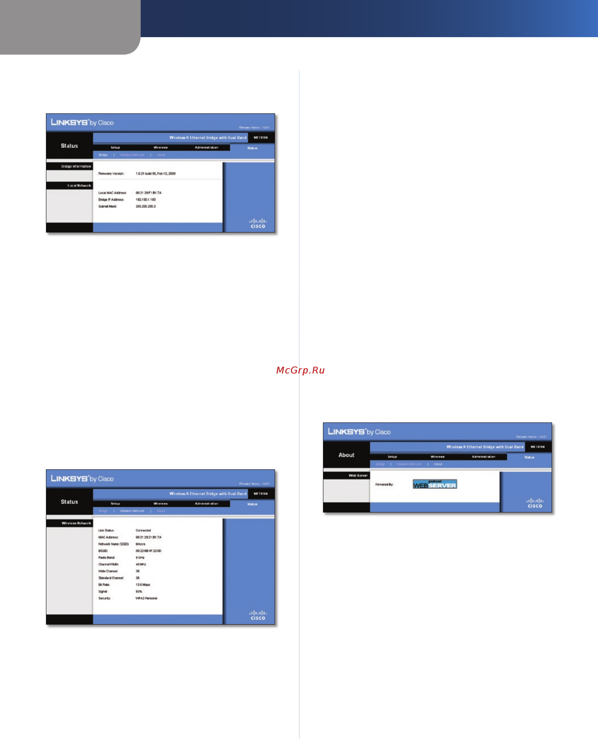 Linksys WET610N [136/286] Etat pont