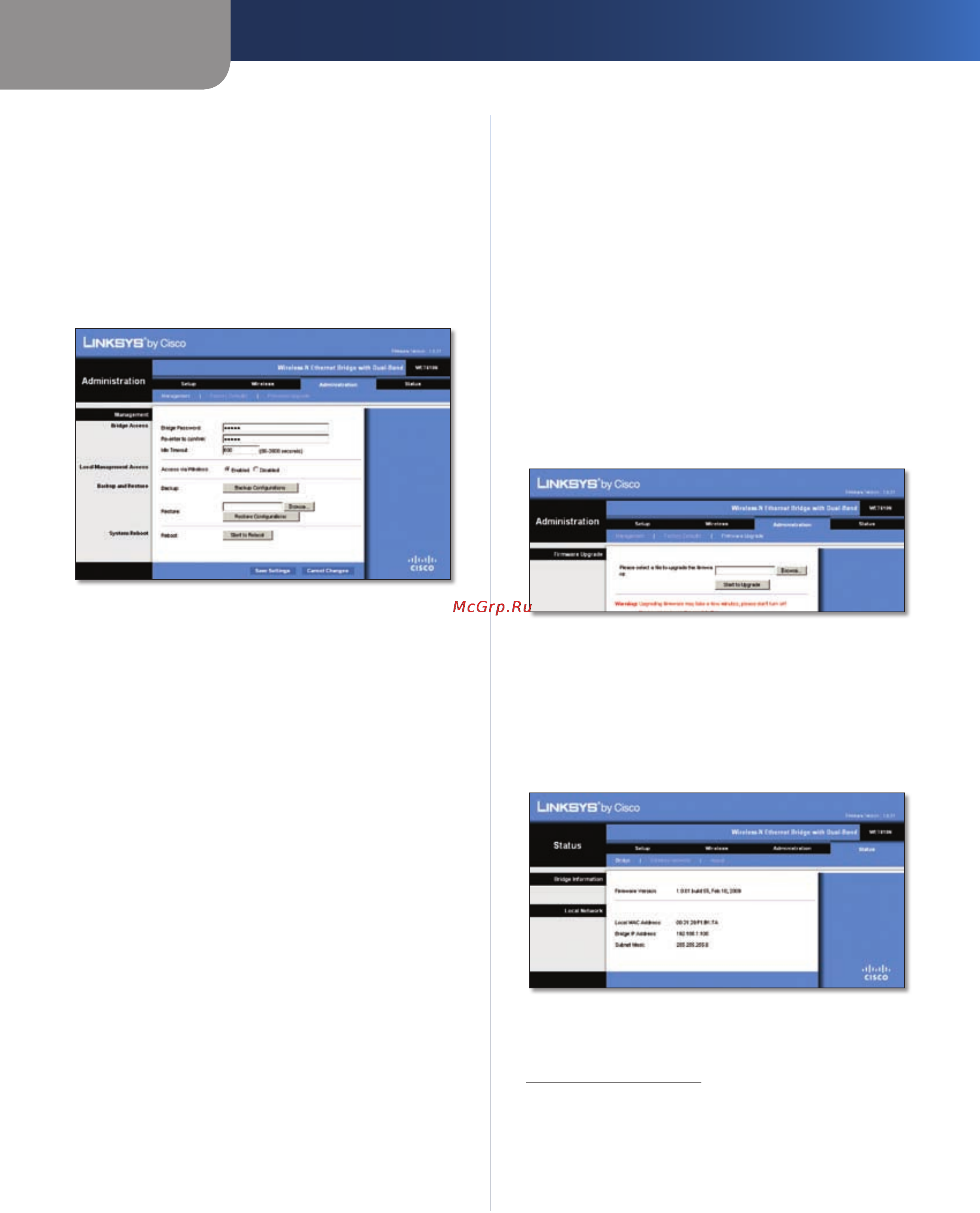 Linksys WET610N [14/286] Administration management