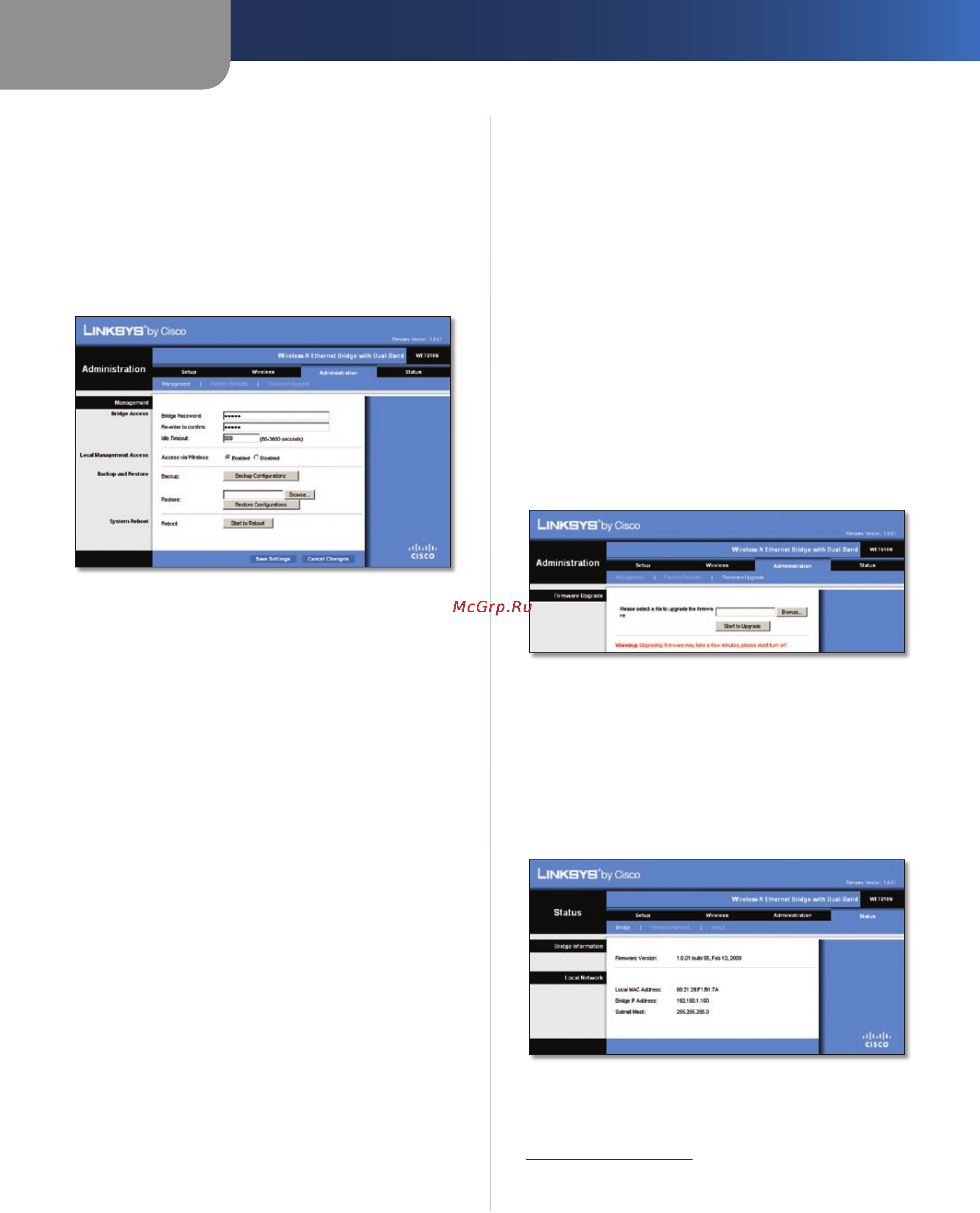 Linksys WET610N [176/286] Administration management amministrazione gestione