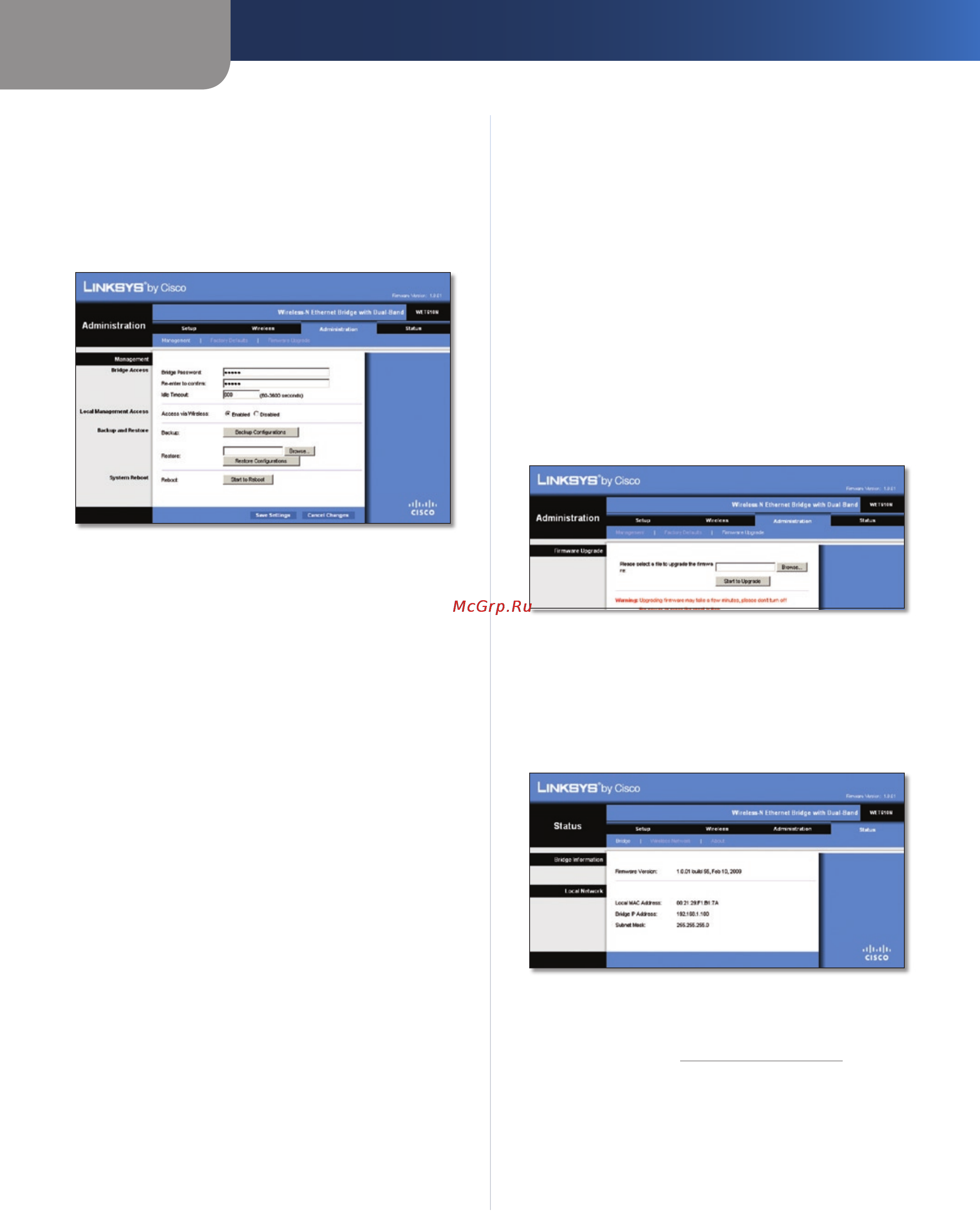 Linksys WET610N [53/286] Verwaltung verwaltungsfunktionen