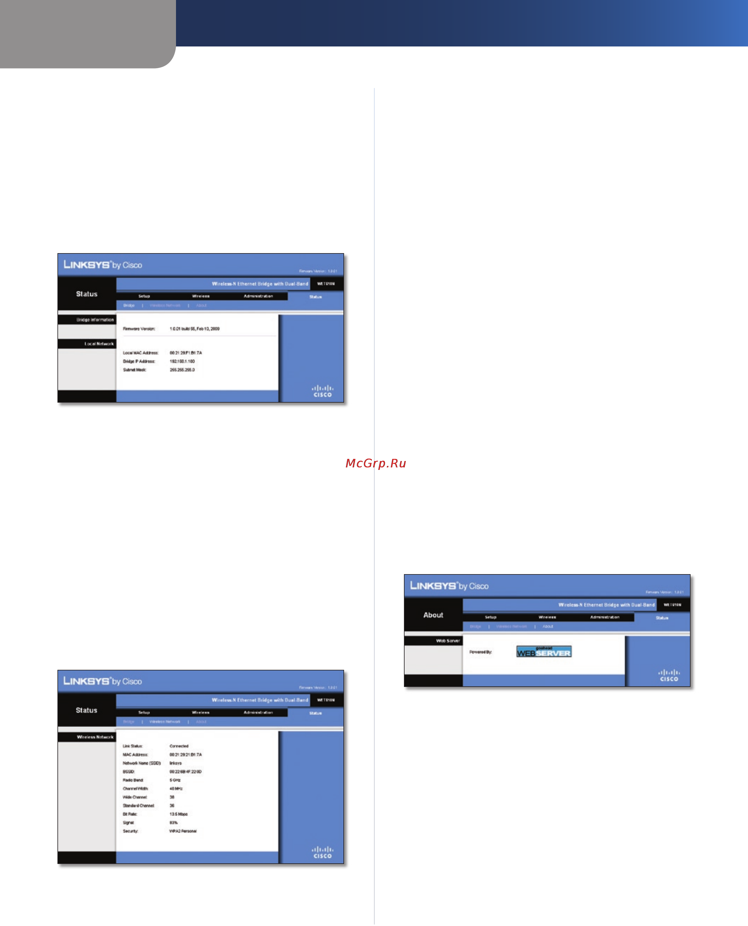 Linksys WET610N [95/286] Status bridge estado puente