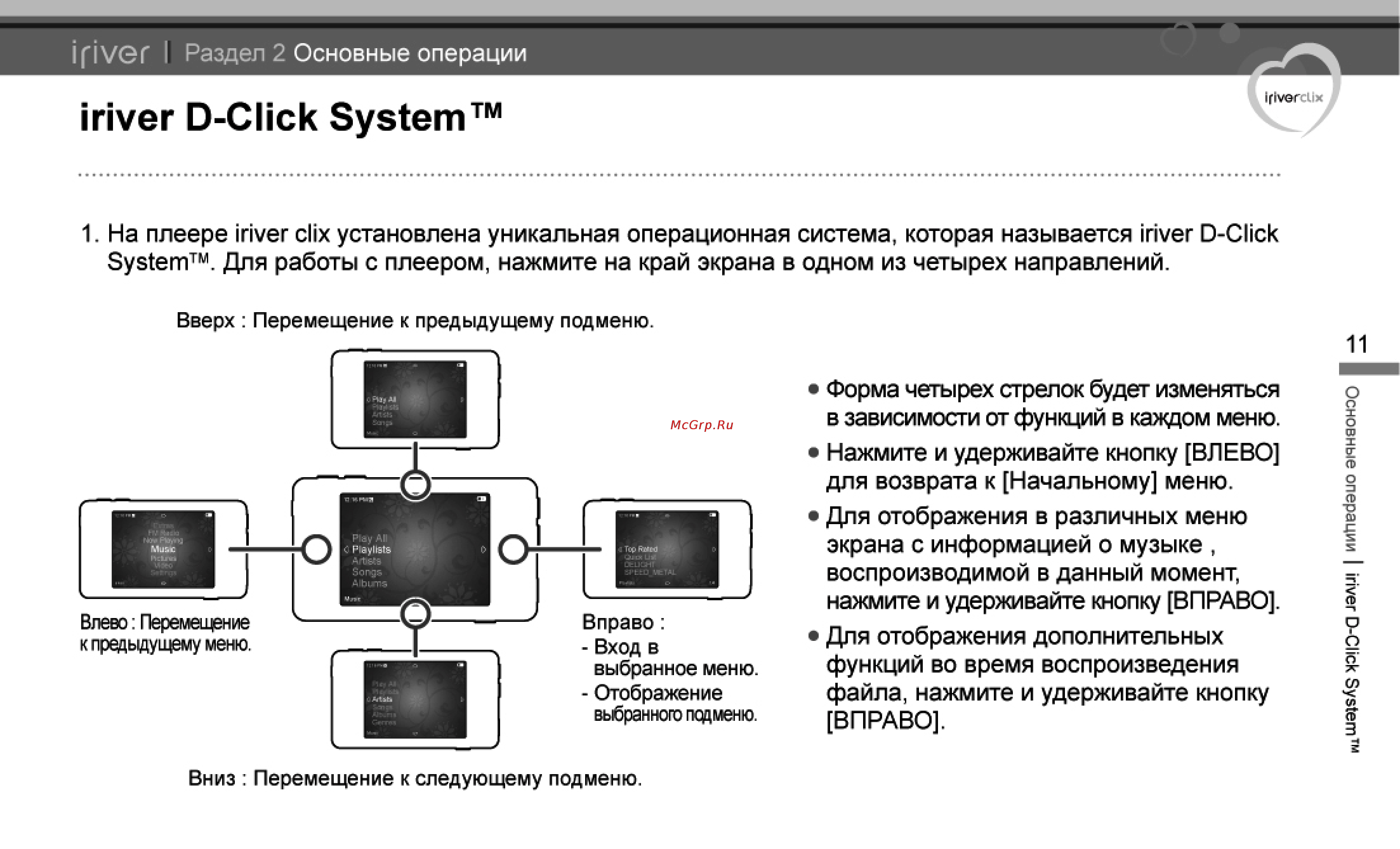 Iriver U20 Clix [12/45] Iriver d click system