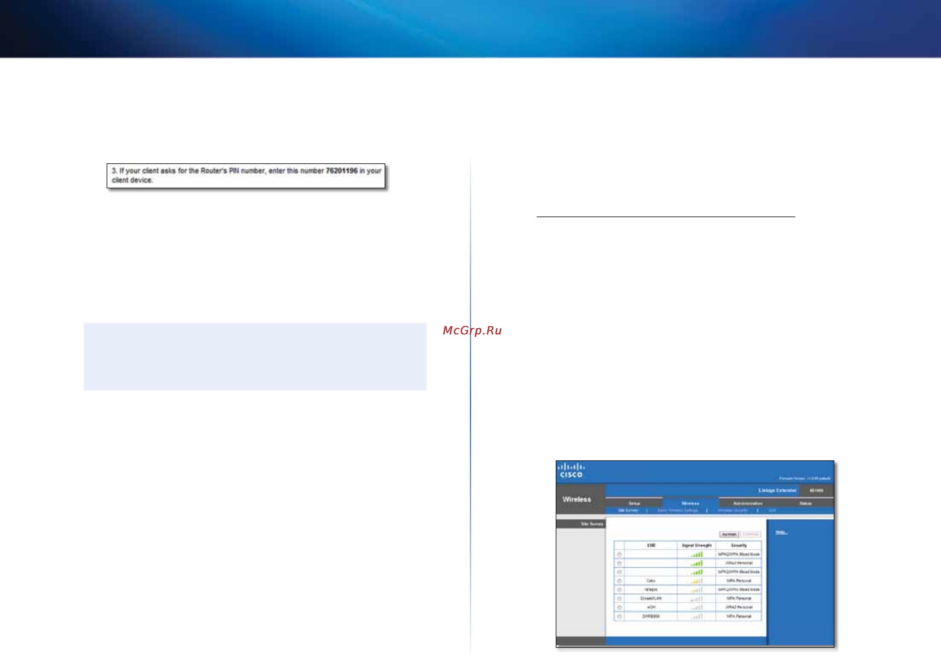 Linksys RE1000 [234/414] Een site onderzoek gebruiken