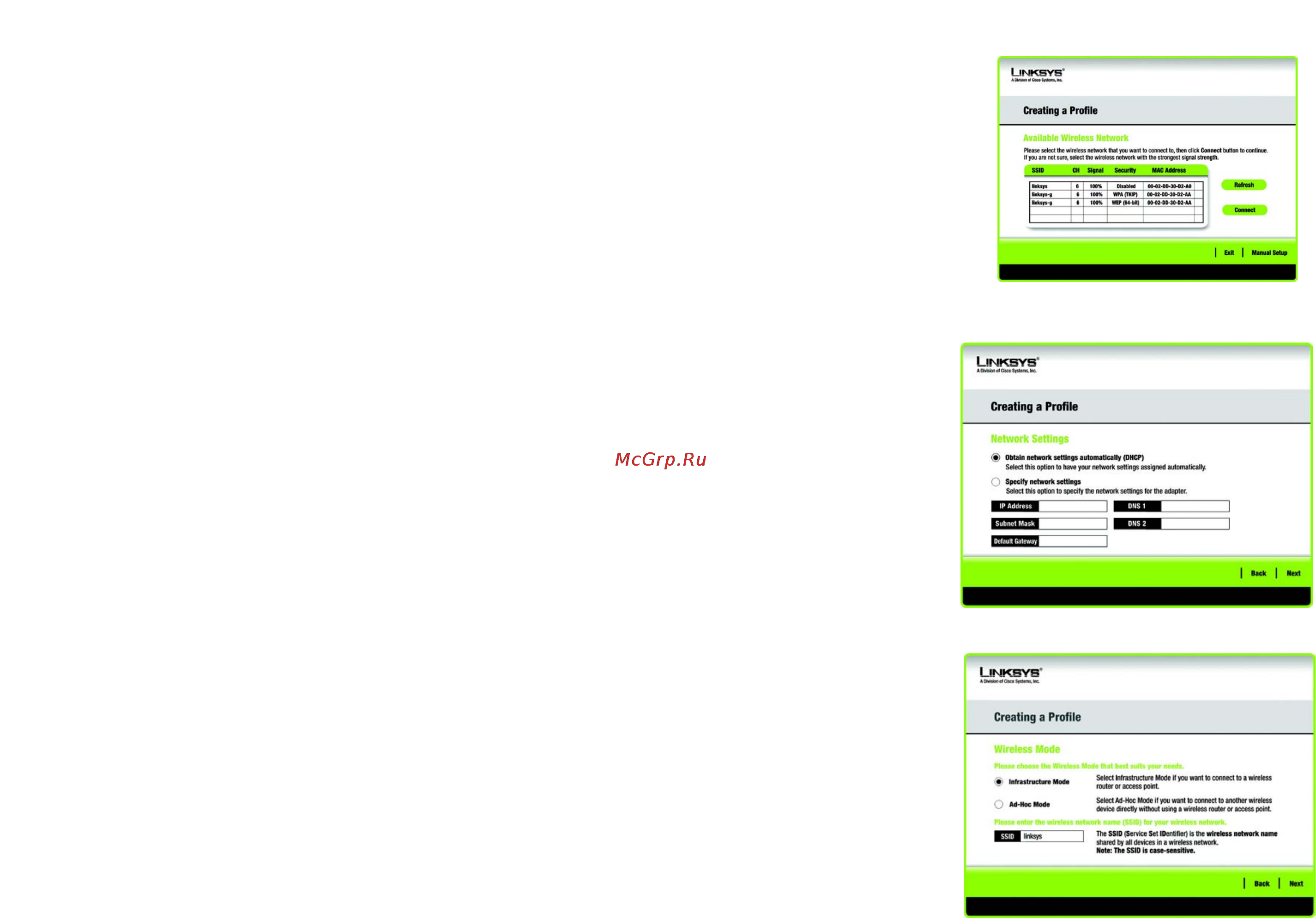 Linksys WPC54GR [149/198] Configuration manuelle