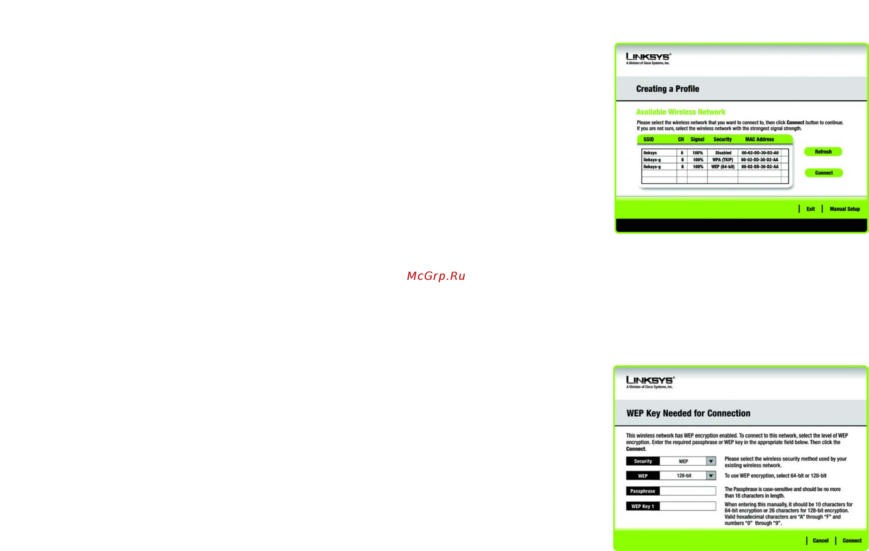 Linksys WPC54GR [27/198] Create a new profile