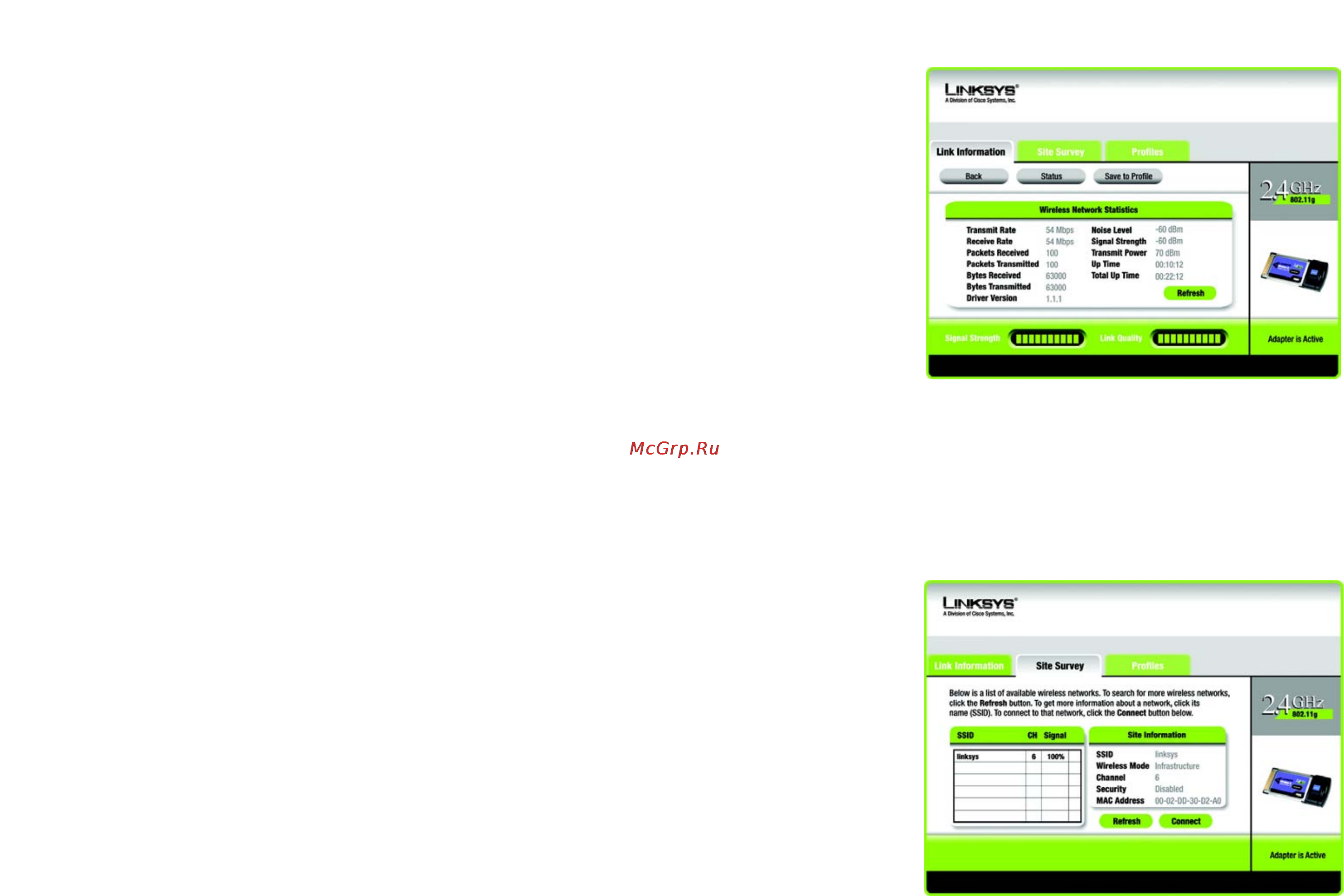 Linksys WPC54GR [91/198] Wireless network statistics statistiken für das wireless netzwerk