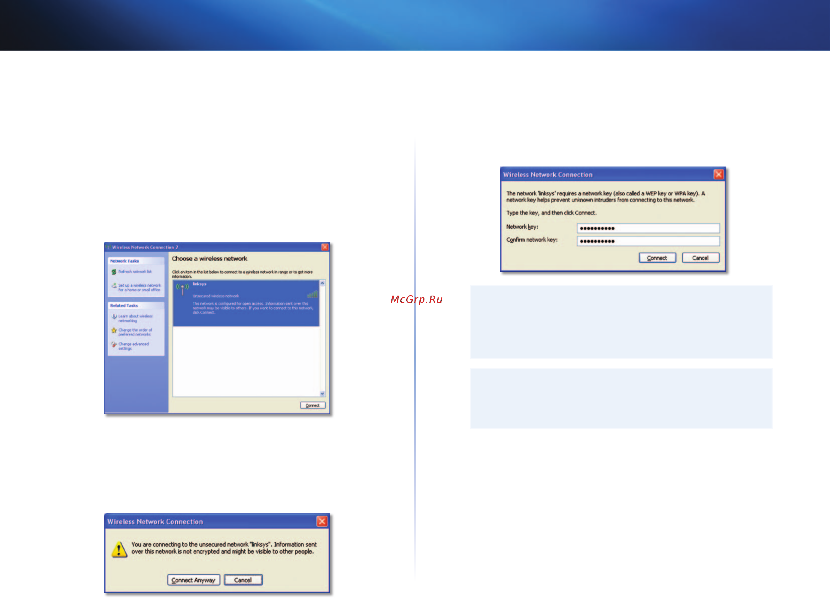Linksys AE3000 [118/313] Configuration du réseau sans fil windows xp