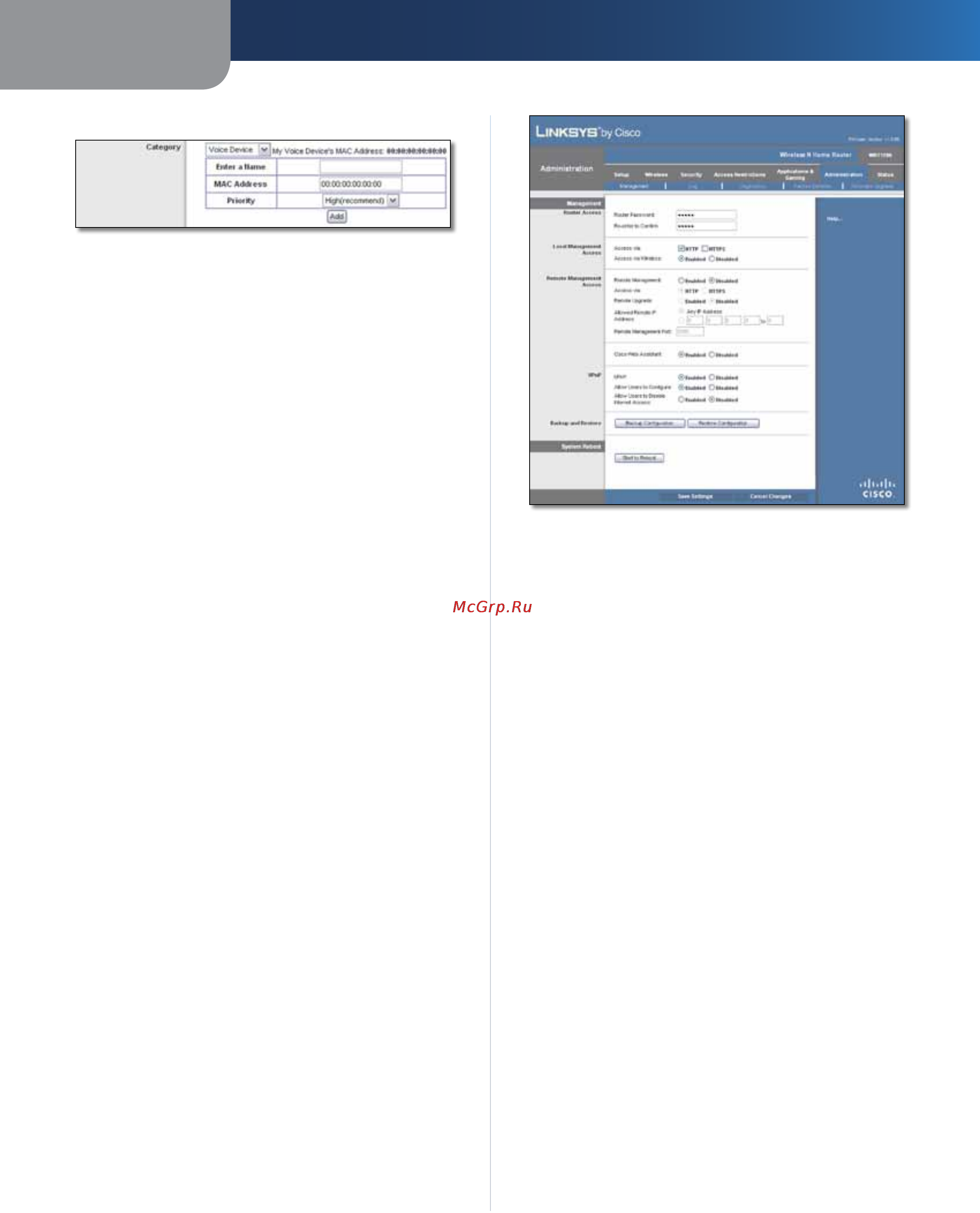 Linksys WRT120N [145/472] Administration management administración gestión