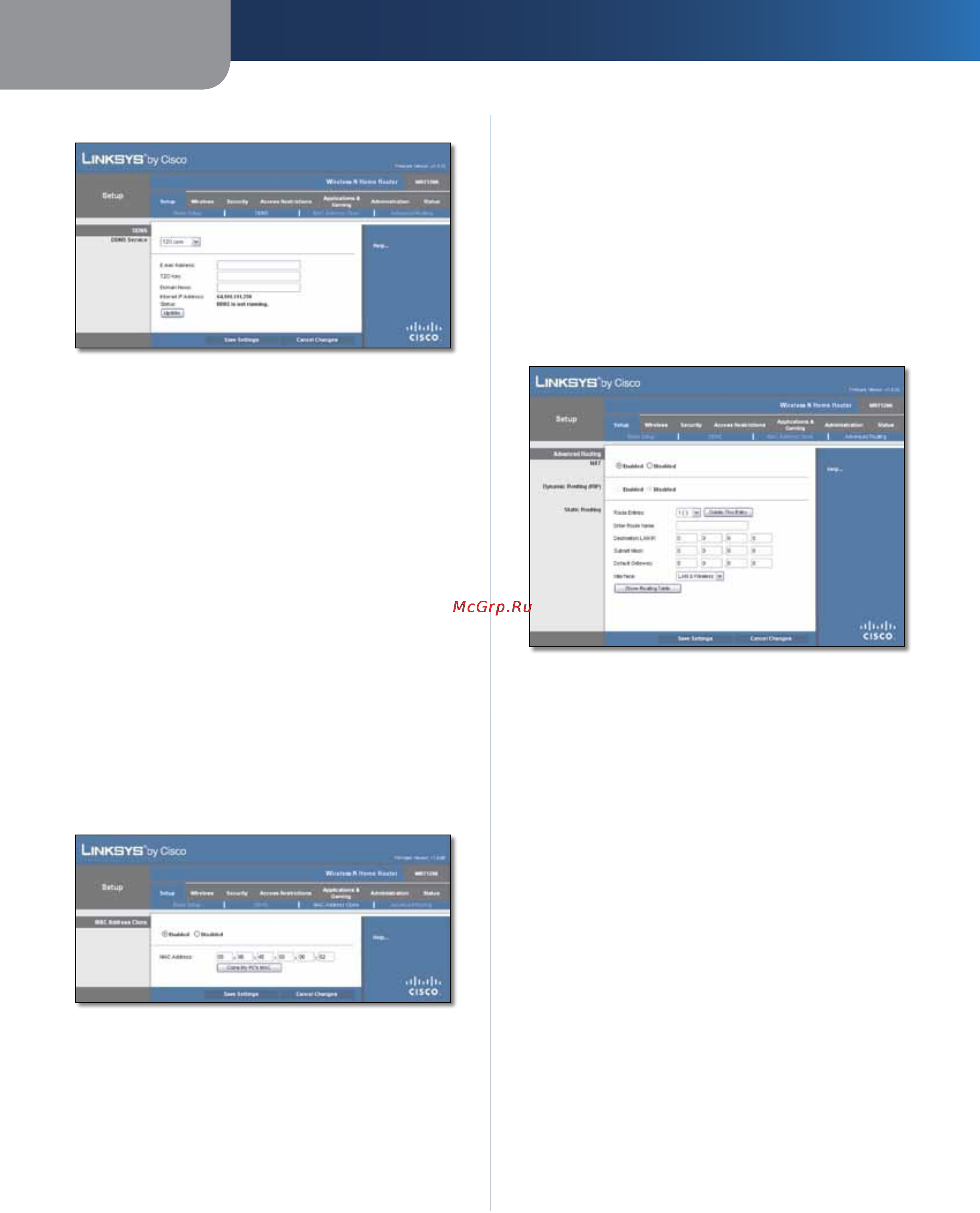 Linksys WRT120N [249/472] Setup mac address clone configurazione clonazione indirizzo mac
