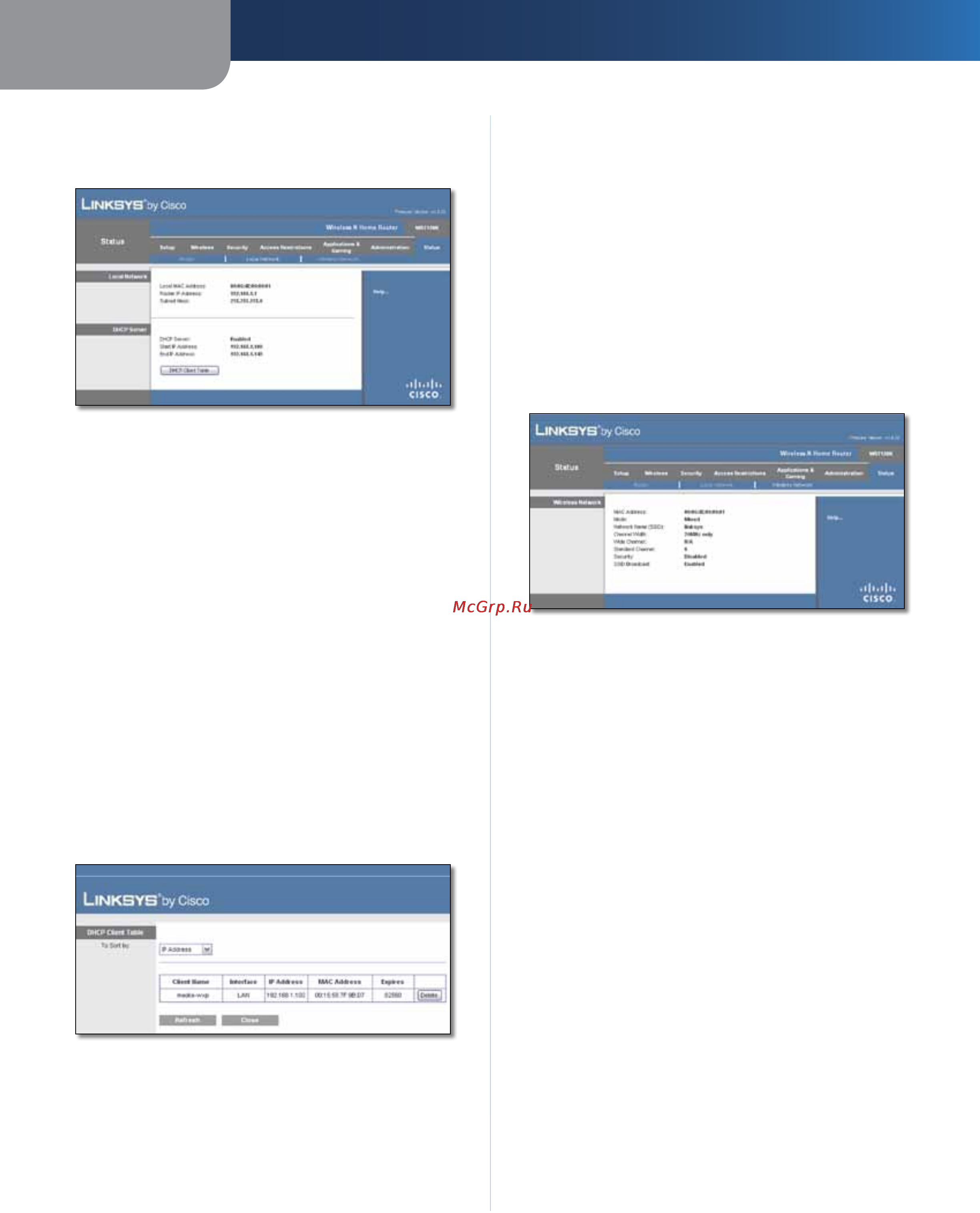 Linksys WRT120N [385/472] Status estado local network rede local