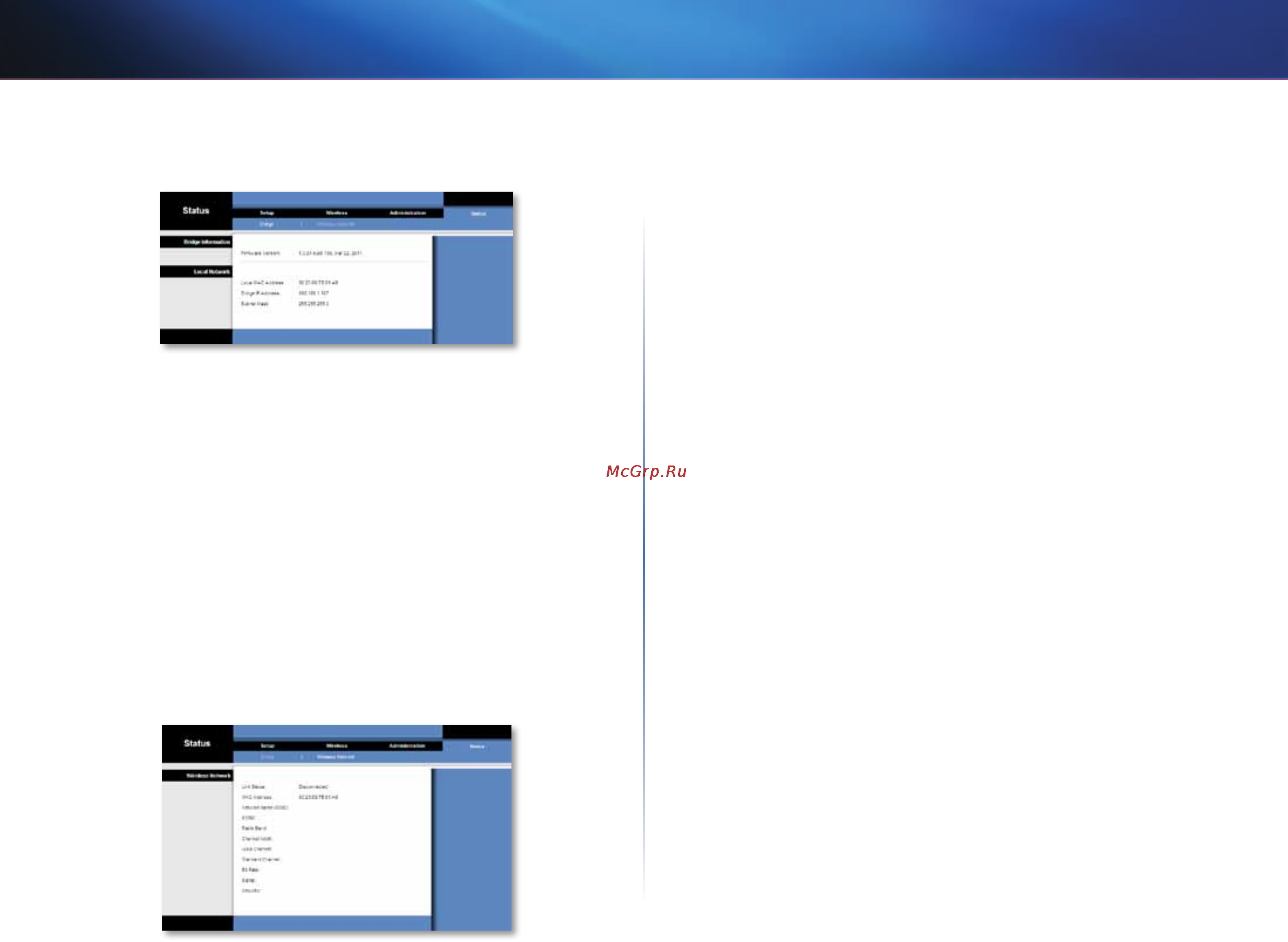 Linksys WES610N [101/546] Status bridge