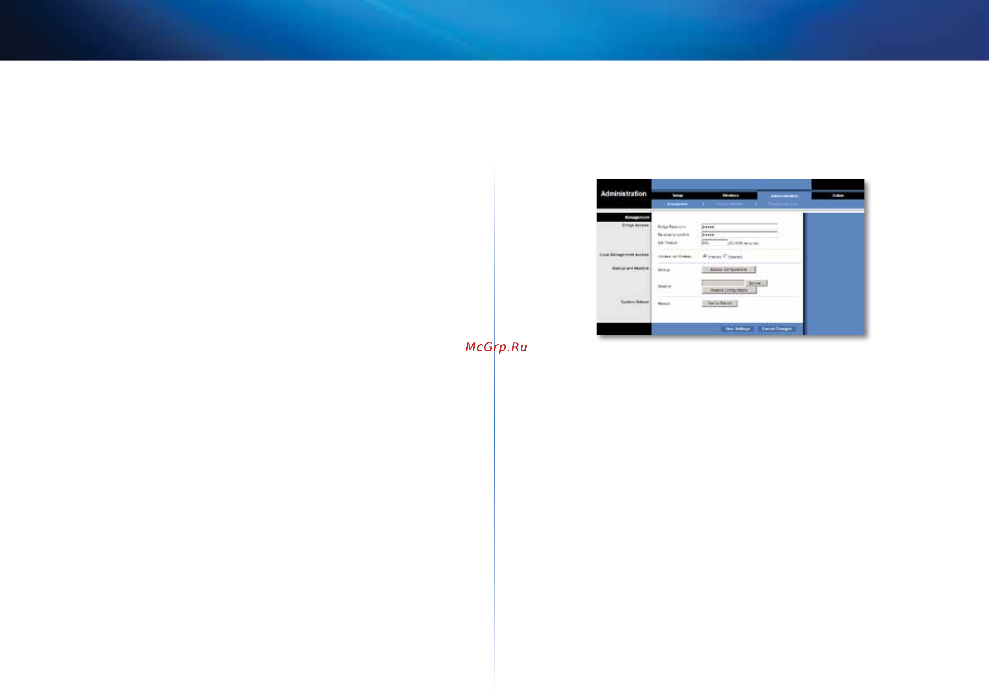 Linksys WES610N [15/546] Administration management