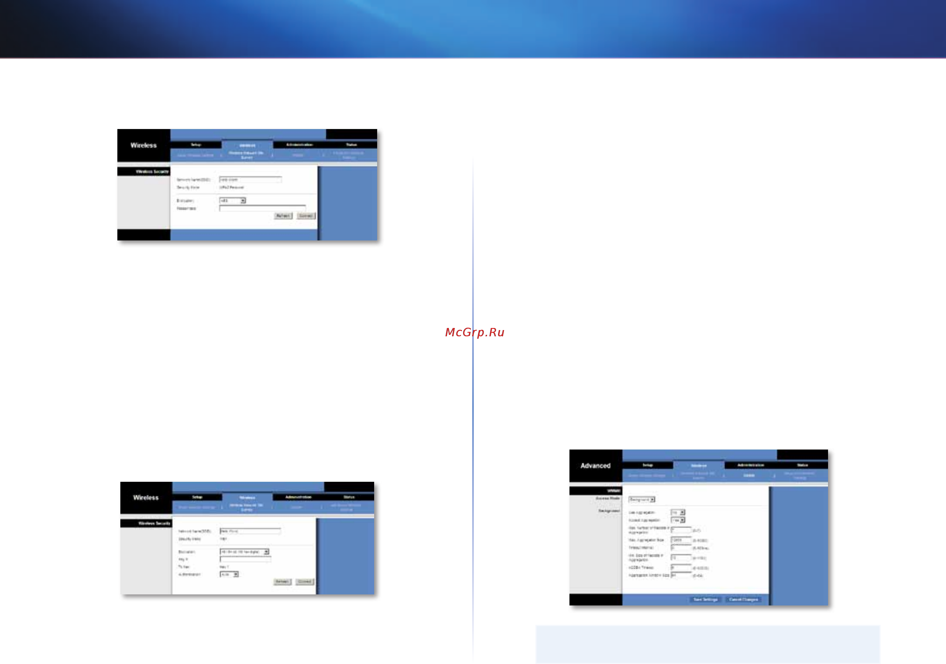 Linksys WES610N [180/546] Configuration avancée