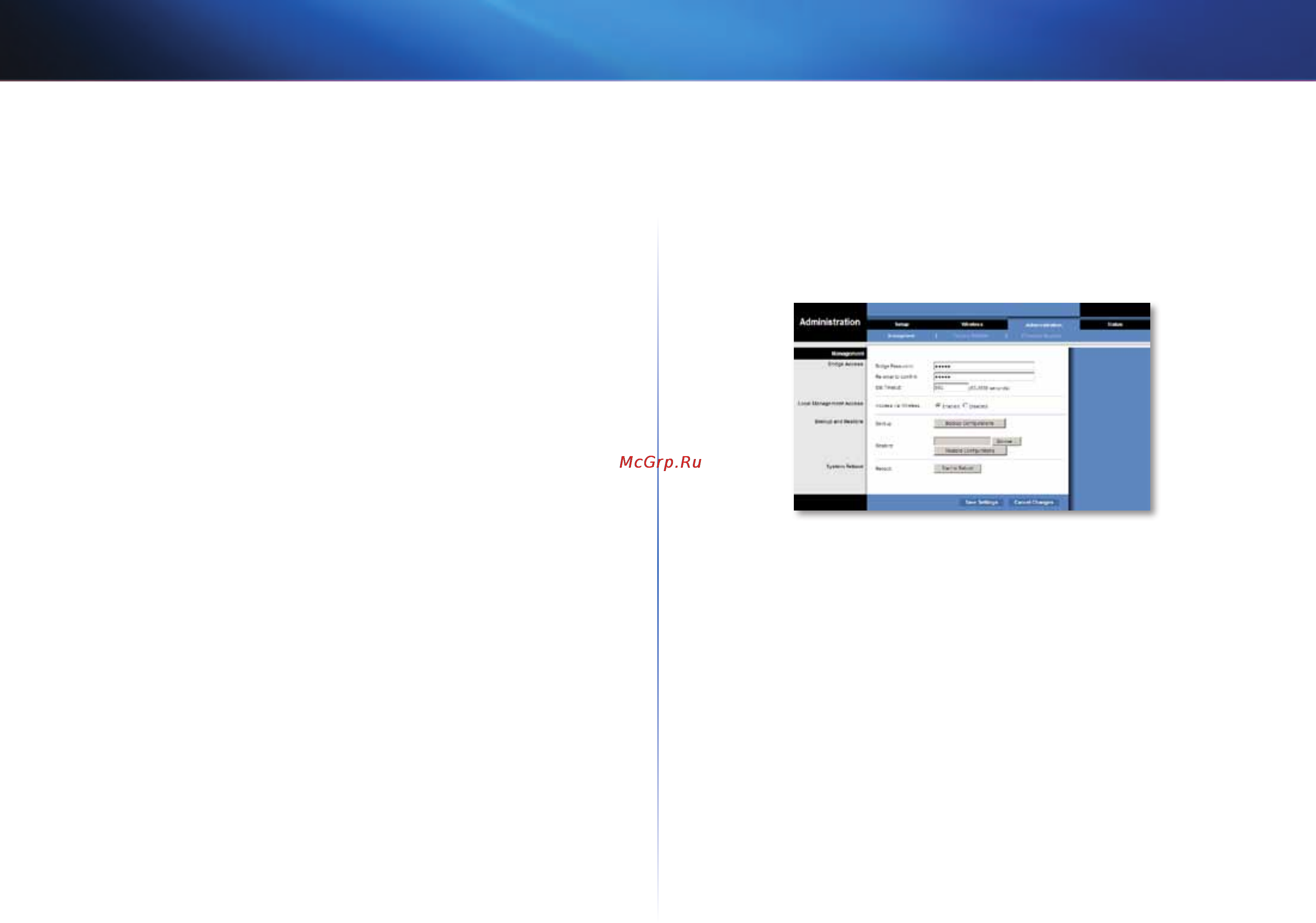 Linksys WES610N [183/546] Gestion