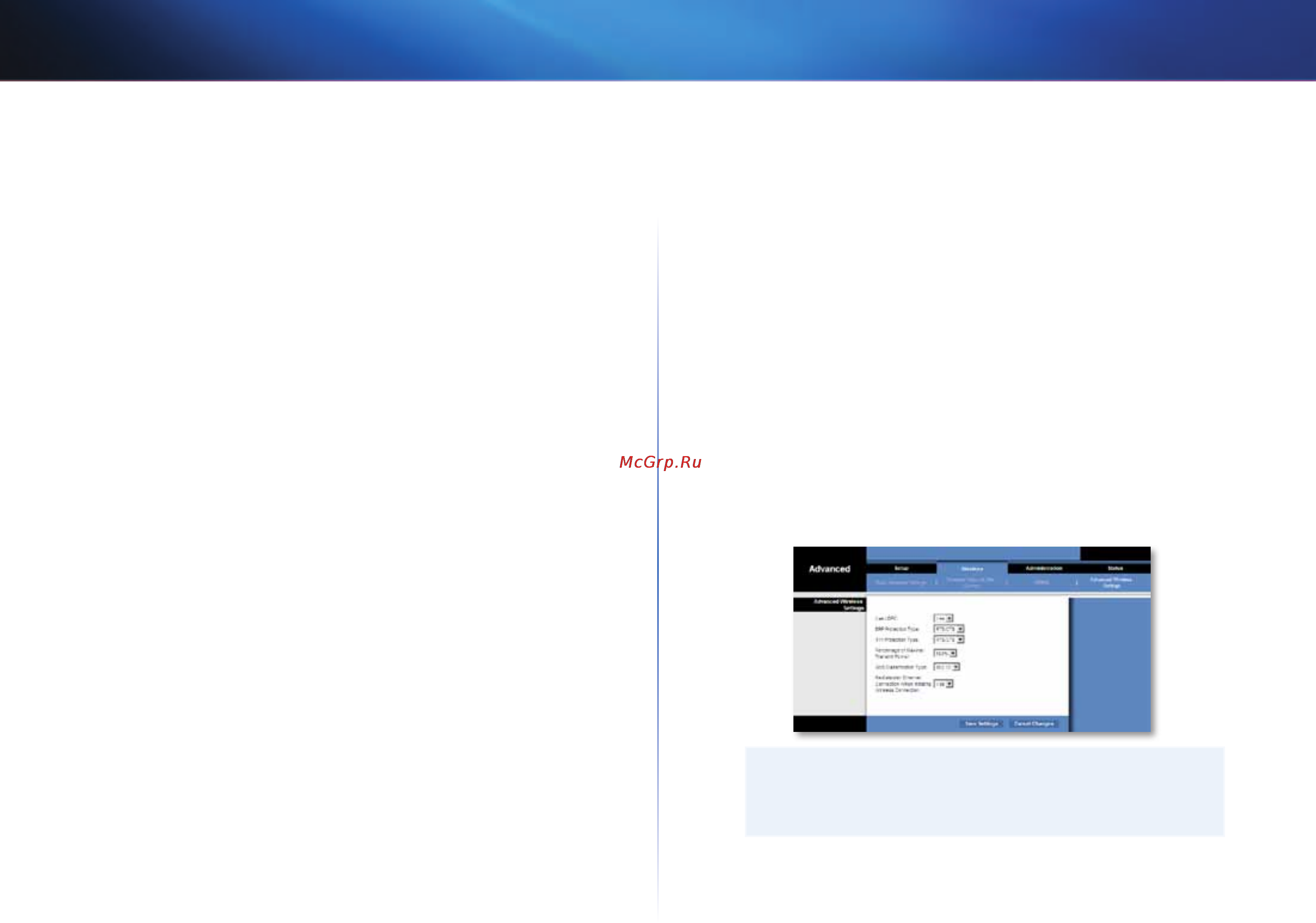 Linksys WES610N [245/546] Wireless vezeték nélküli advanced wireless settings speciális beállítások