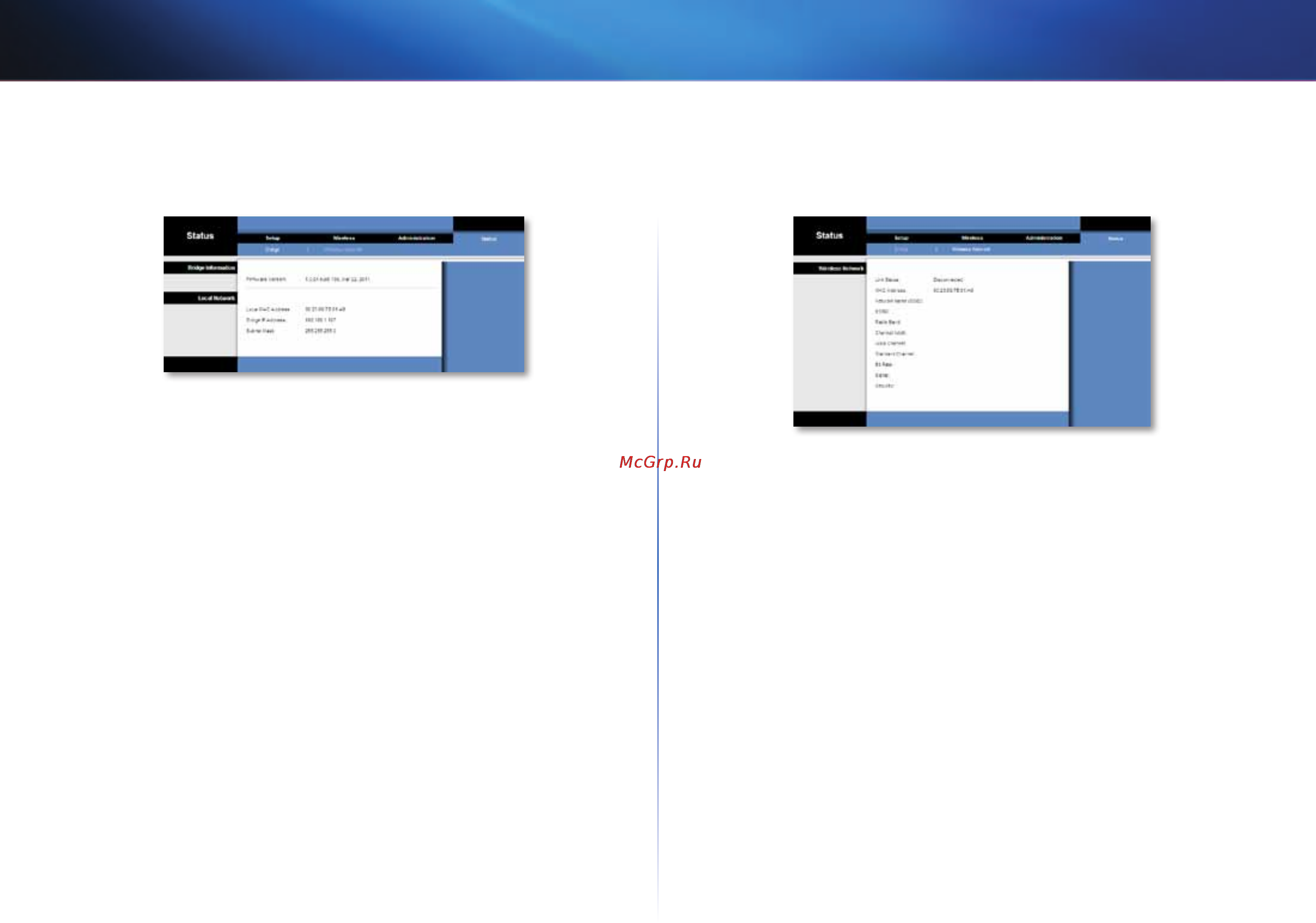 Linksys WES610N [290/546] Status bridge stato bridge