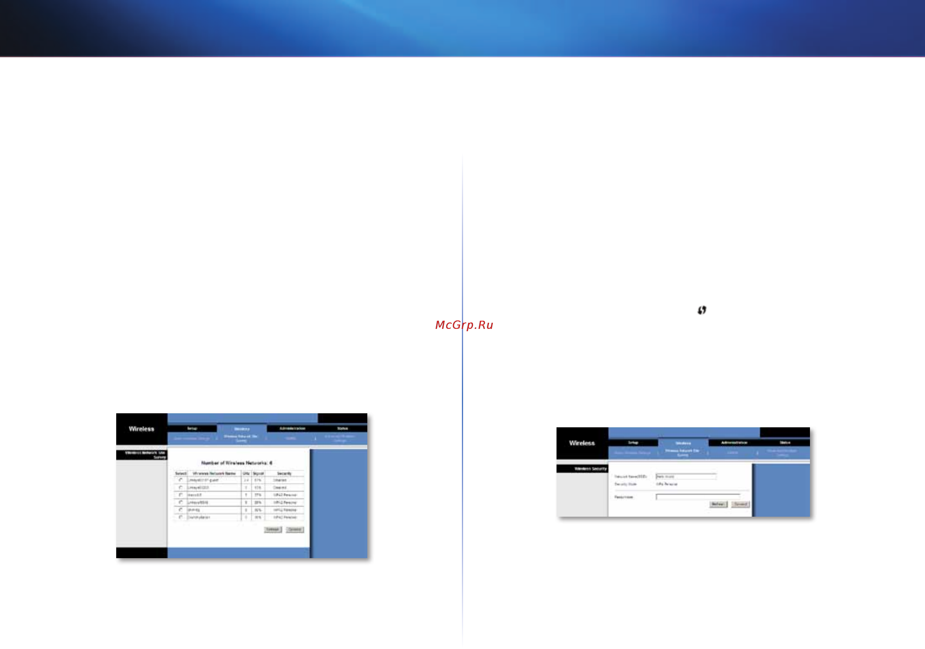 Linksys WES610N [389/546] Wireless network site survey căutare locaţii cu reţele fără fir