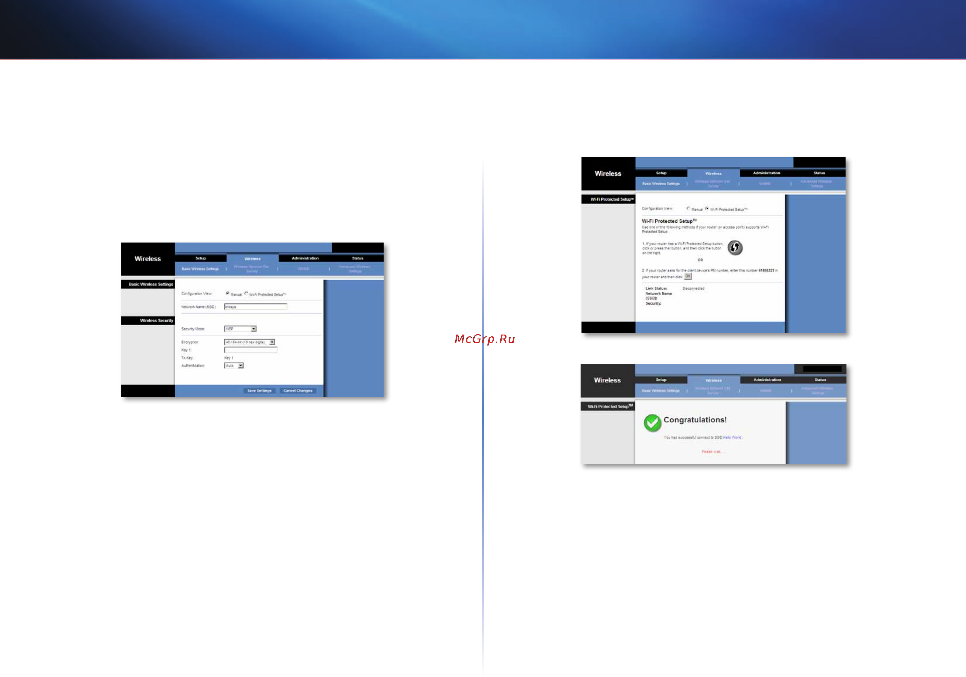 Linksys WES610N [472/546] Wi fi protected setup การต งค าแบบป องก น wi fi