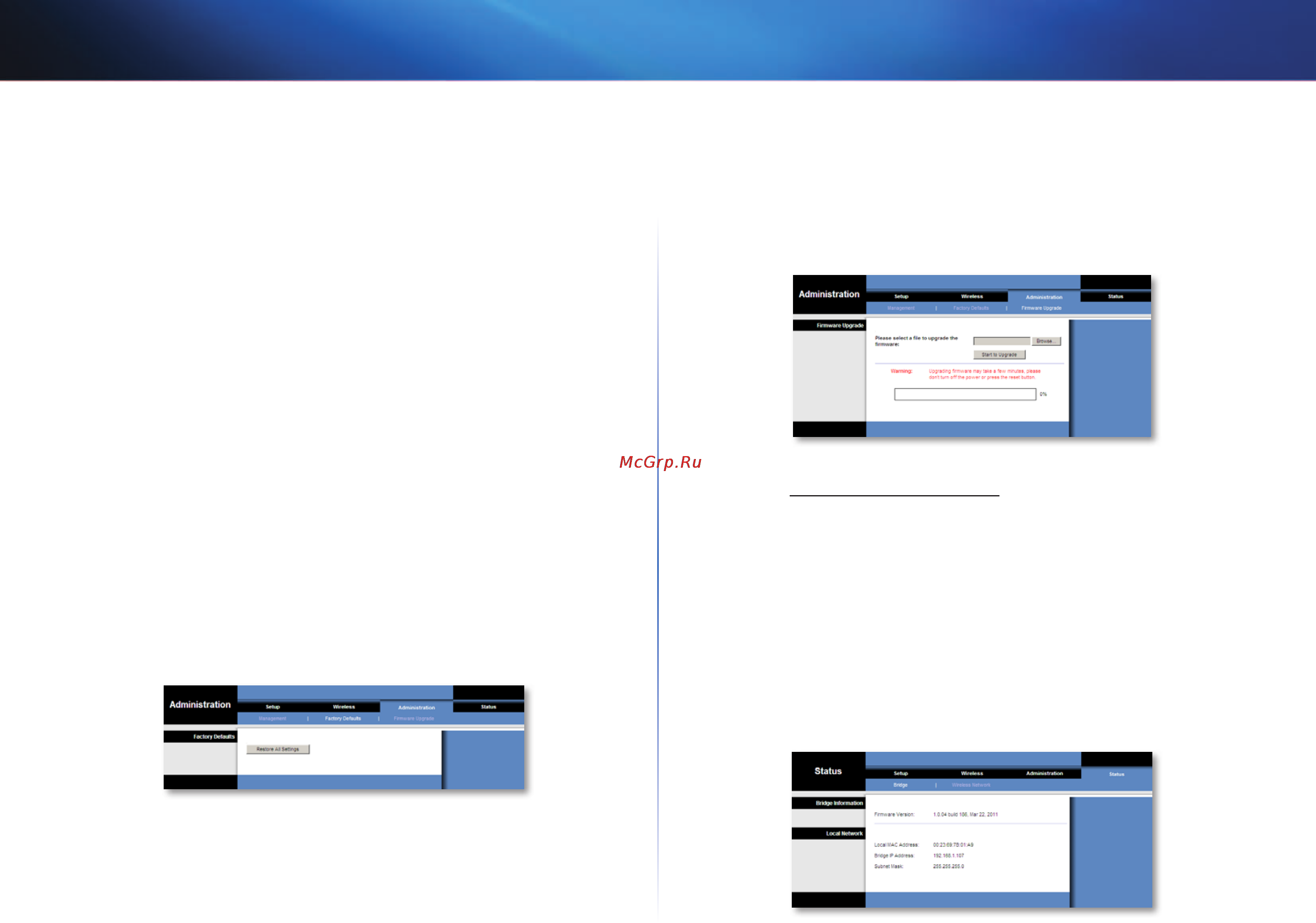 Linksys WES610N [478/546] Factory defaults ค าด ฟอลต จากโรงงาน