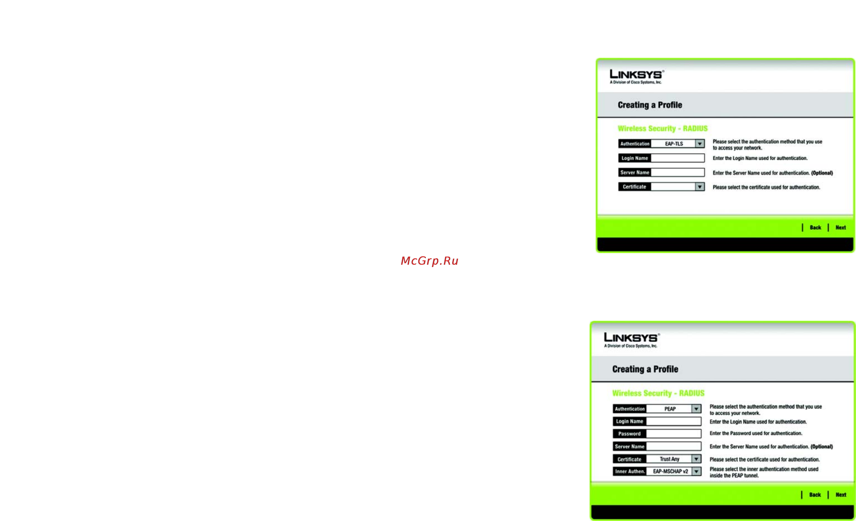 Linksys WPC300N [19/65] Radius