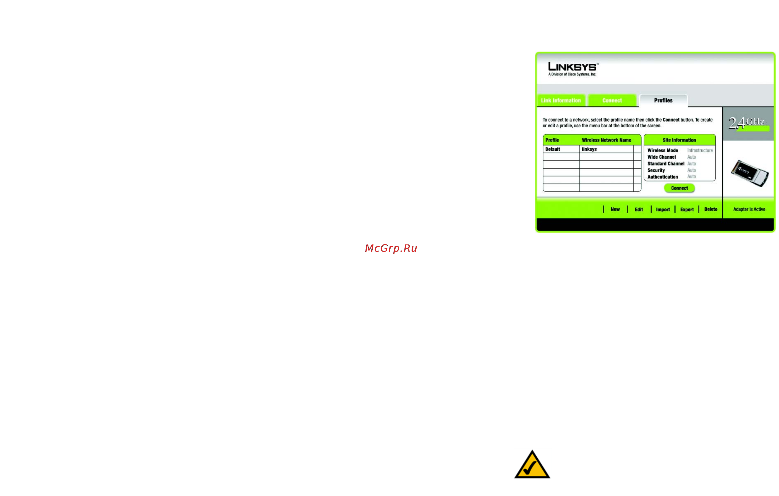 Linksys WPC300N [25/65] Profiles