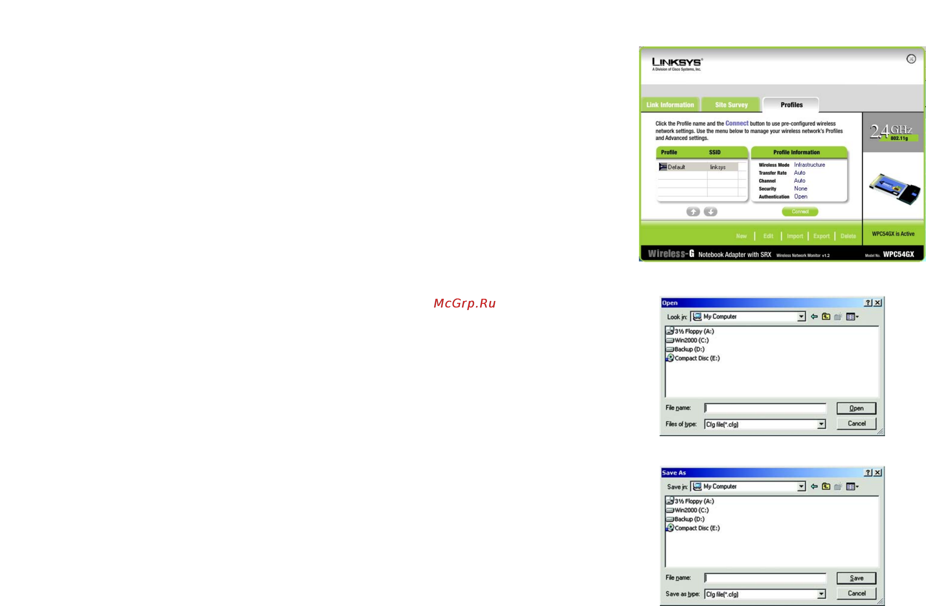 Linksys WPC54GX [20/51] Profiles