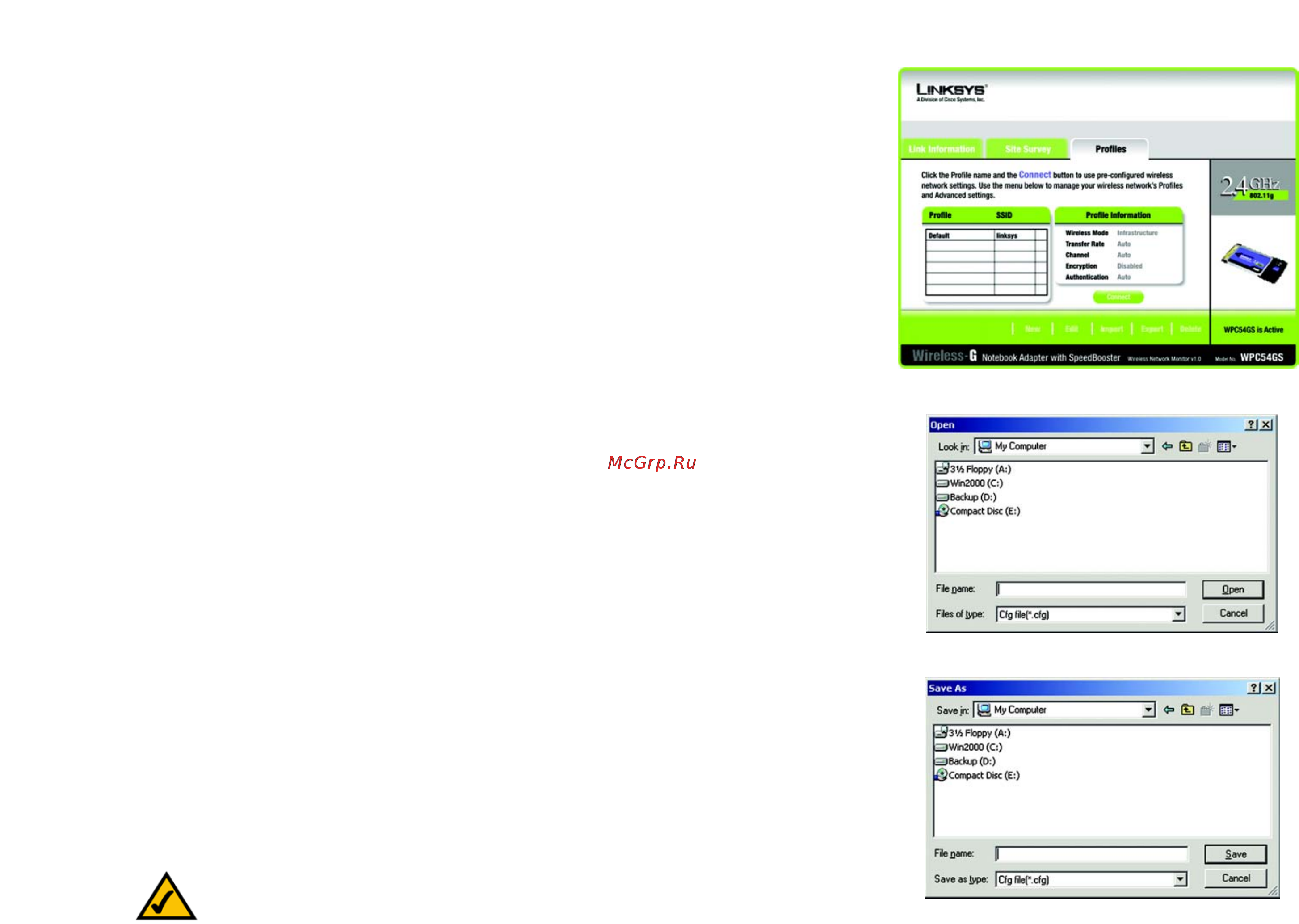 Linksys WPC54GS [22/54] Profiles