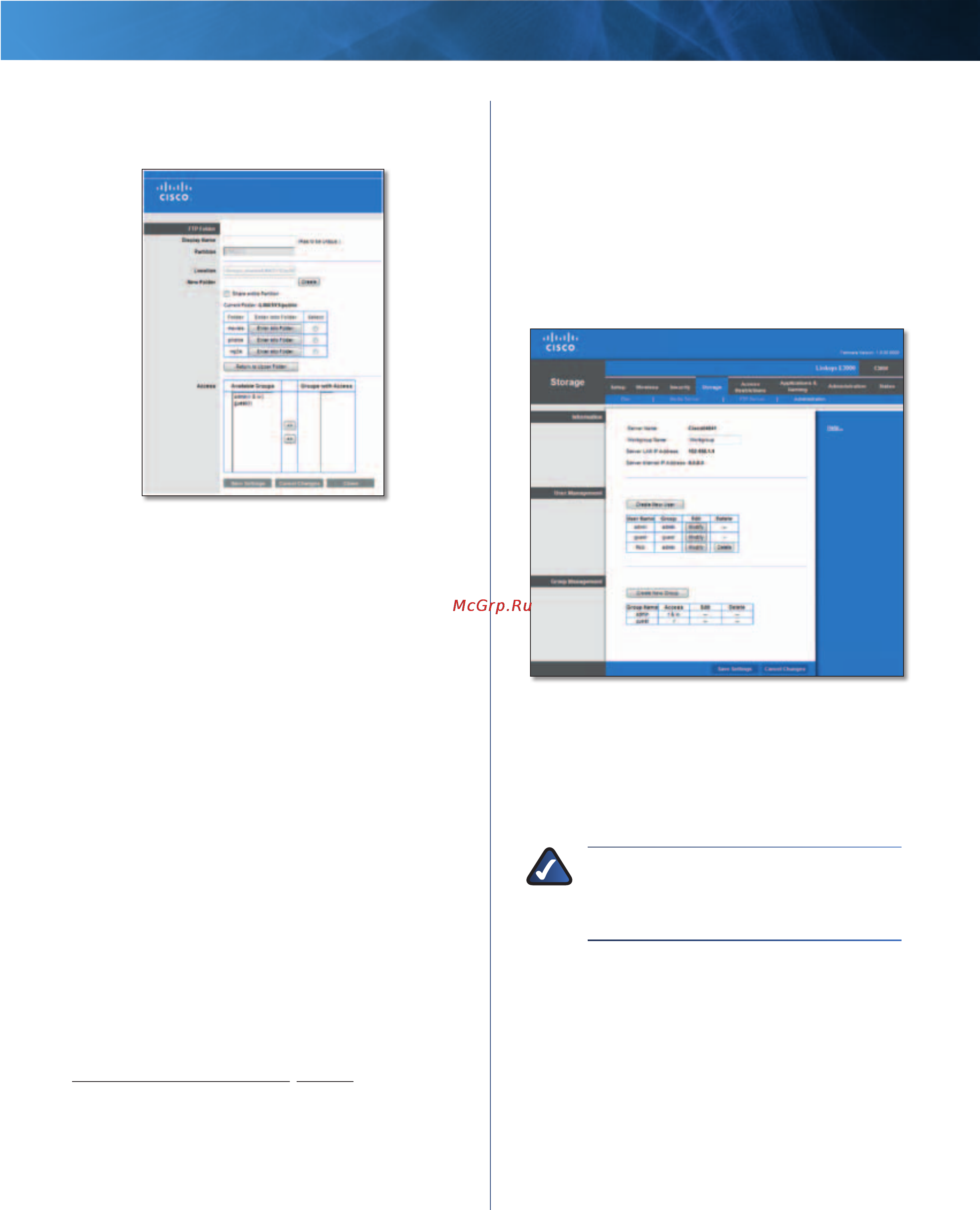 Linksys E3000 [34/80] Storage administration