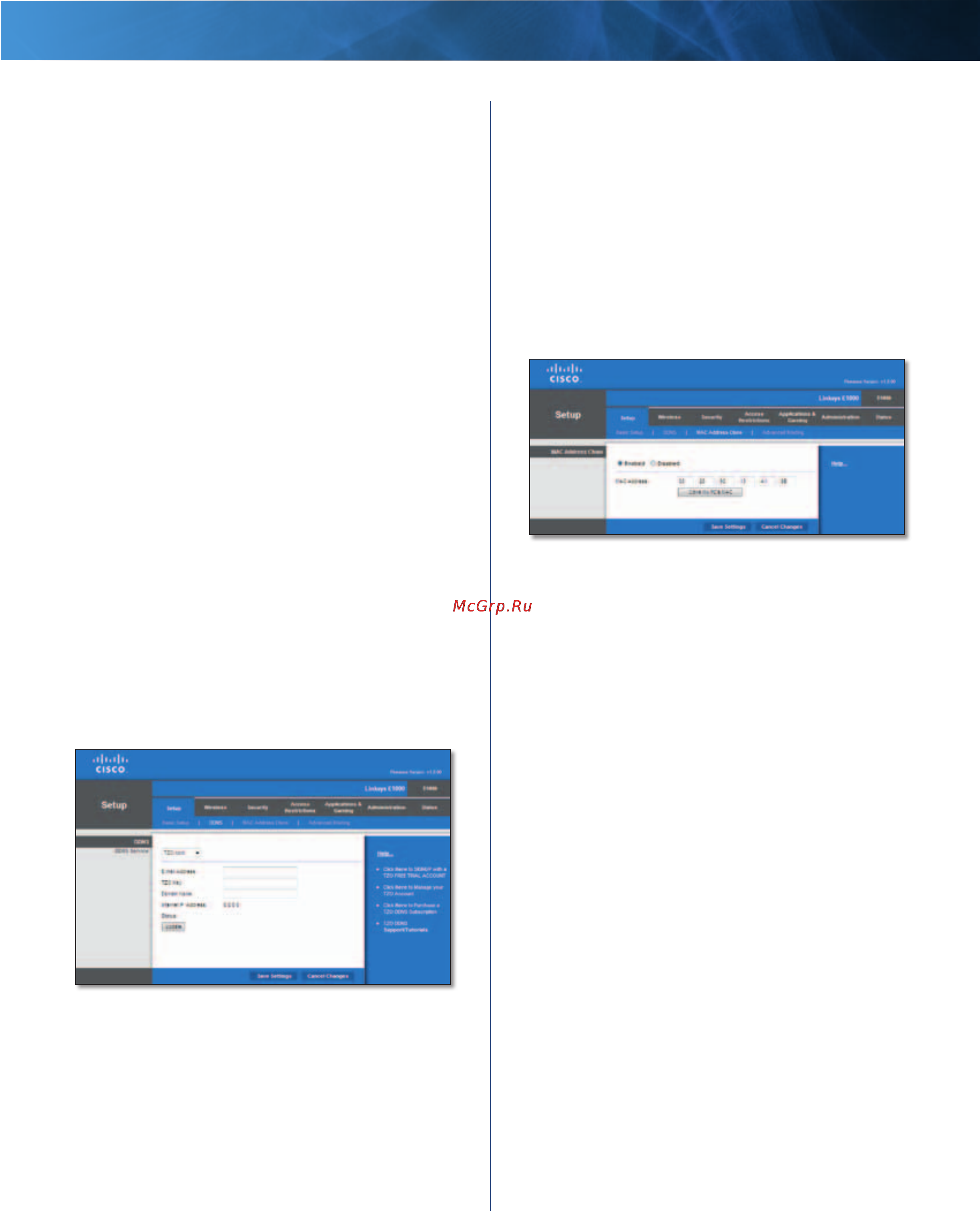 Linksys E1000 [21/60] Setup mac address clone