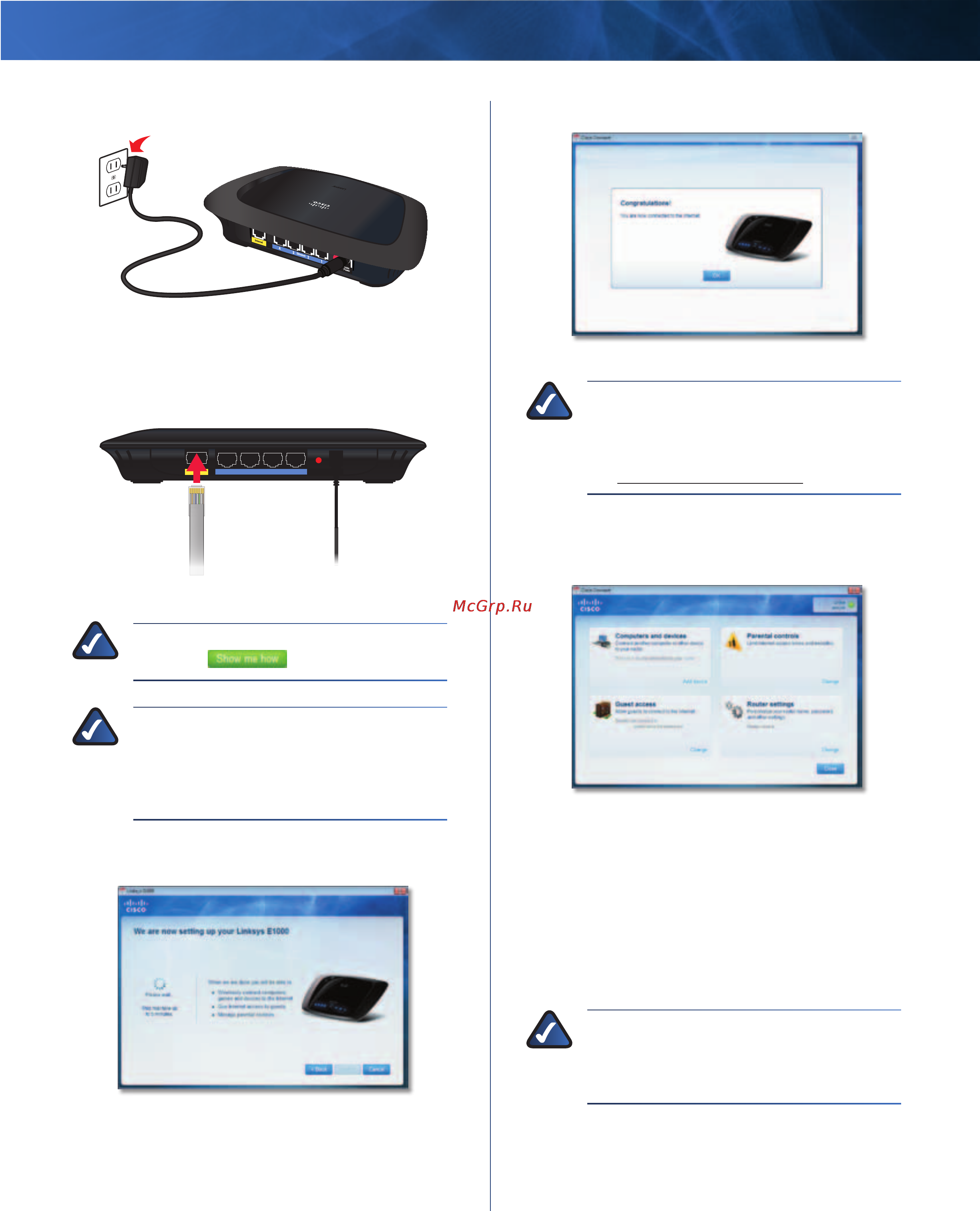Linksys E1000 [7/60] Main menu