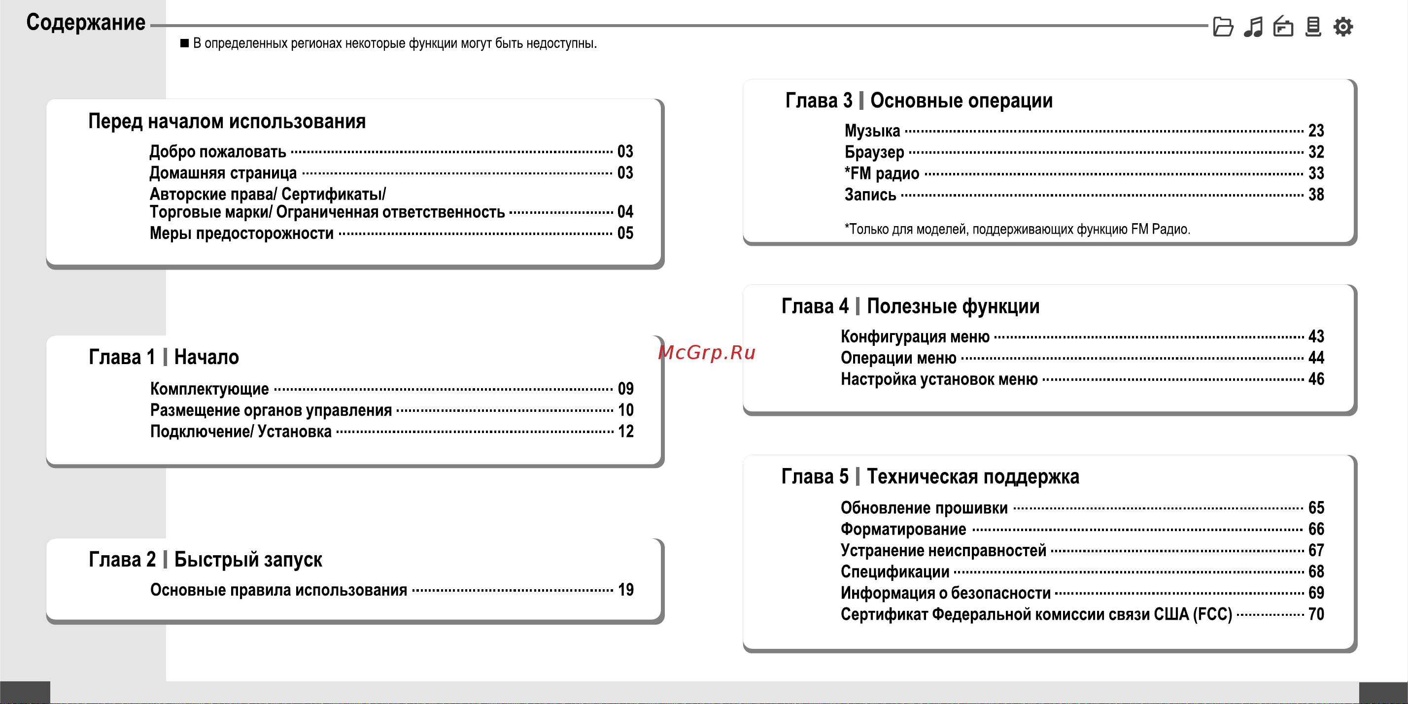 Iriver T30 (512Mb) Инструкция по эксплуатации онлайн [2/37] 237086
