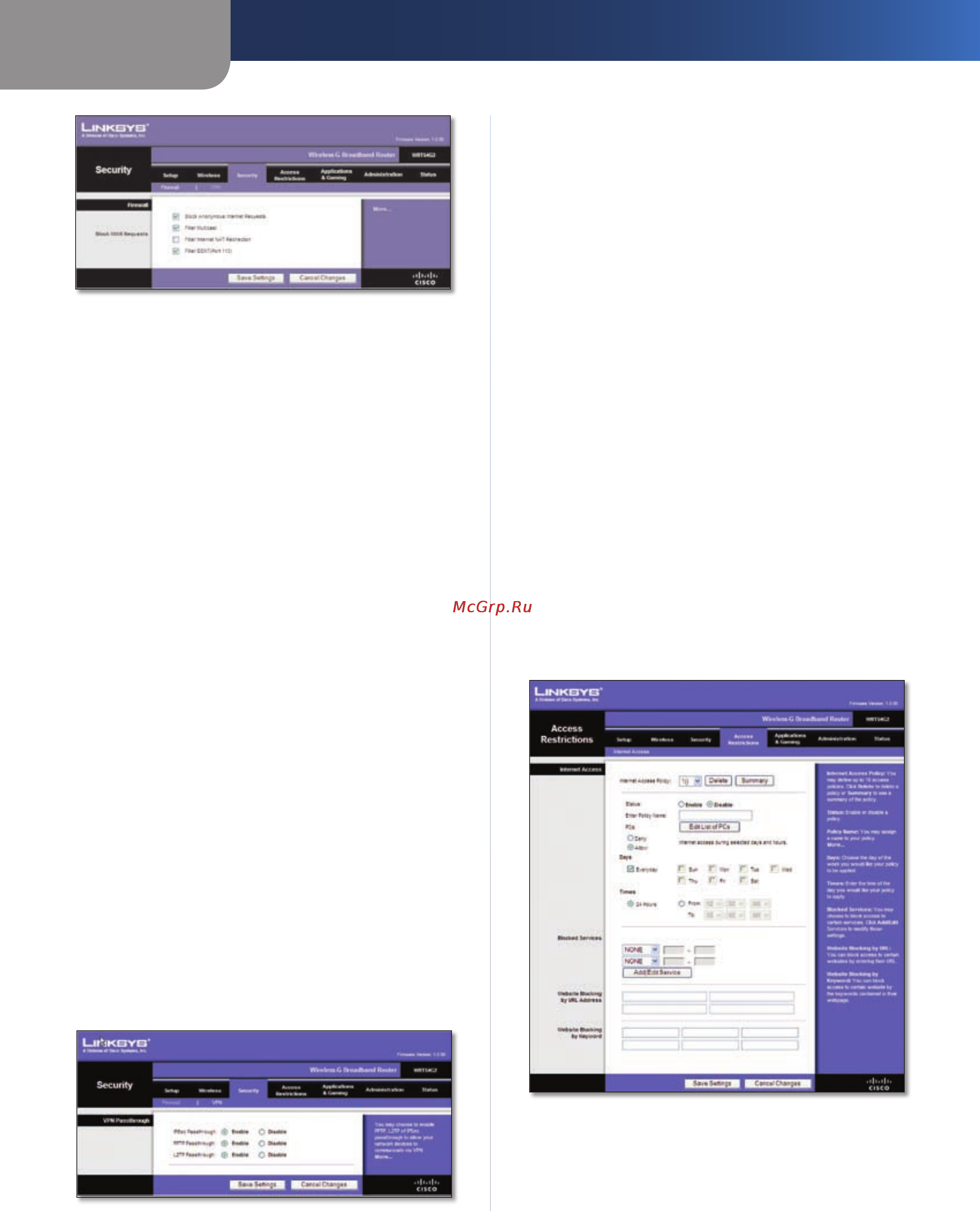 Linksys WRT54G2 [111/368] Firewall