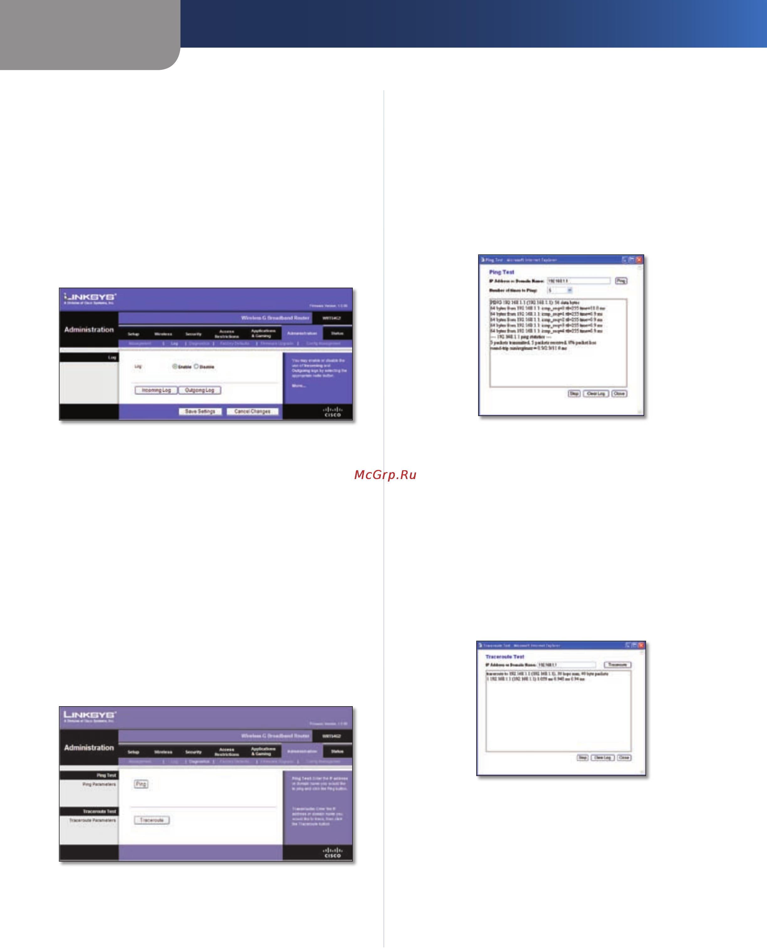 Linksys WRT54G2 [162/368] Administration fichier journal