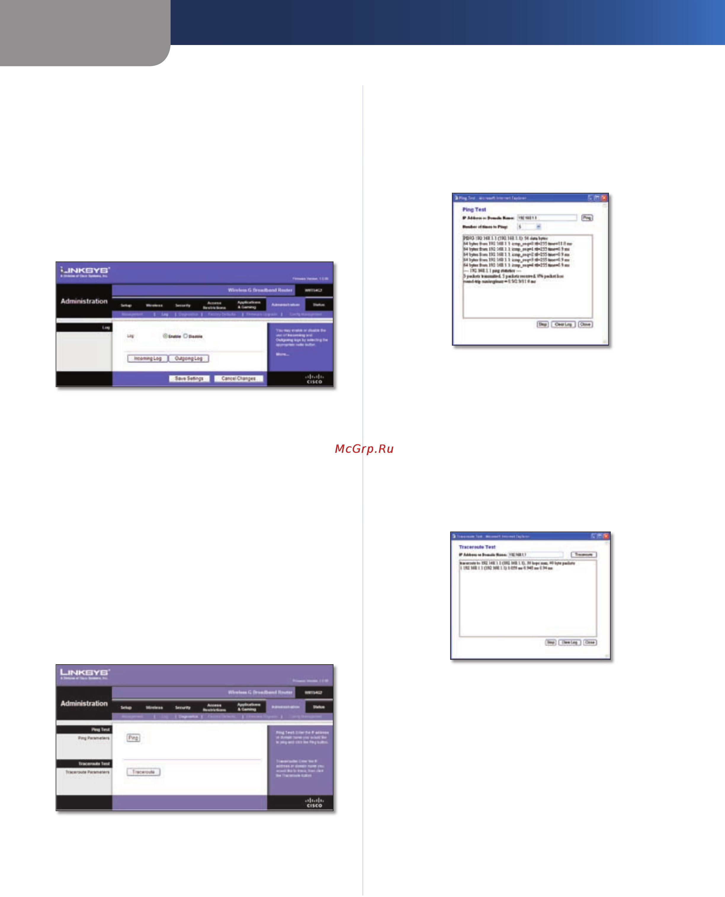 Linksys WRT54G2 [254/368] Administration administratie log logboek