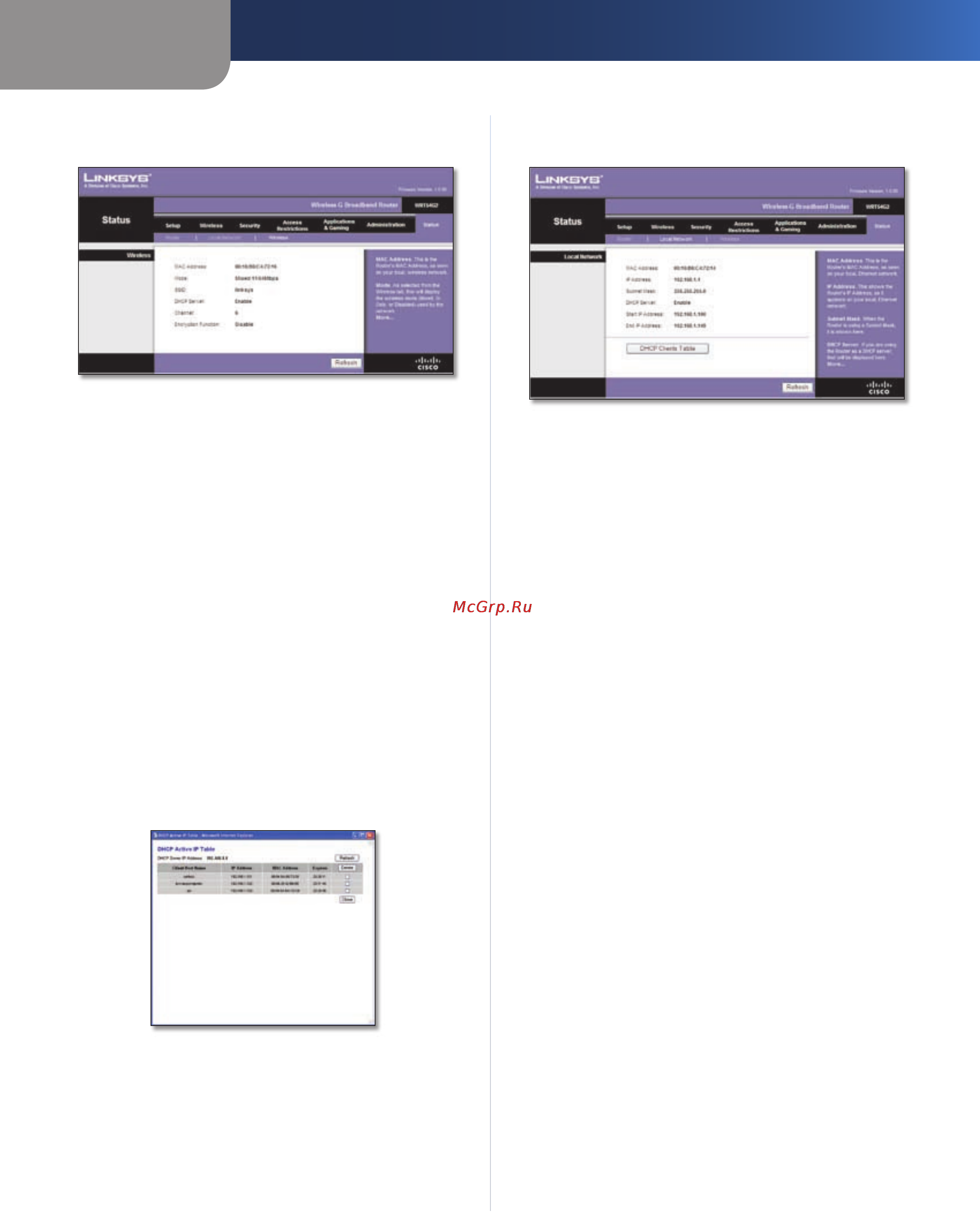 Linksys WRT54G2 [348/368] Status rede local