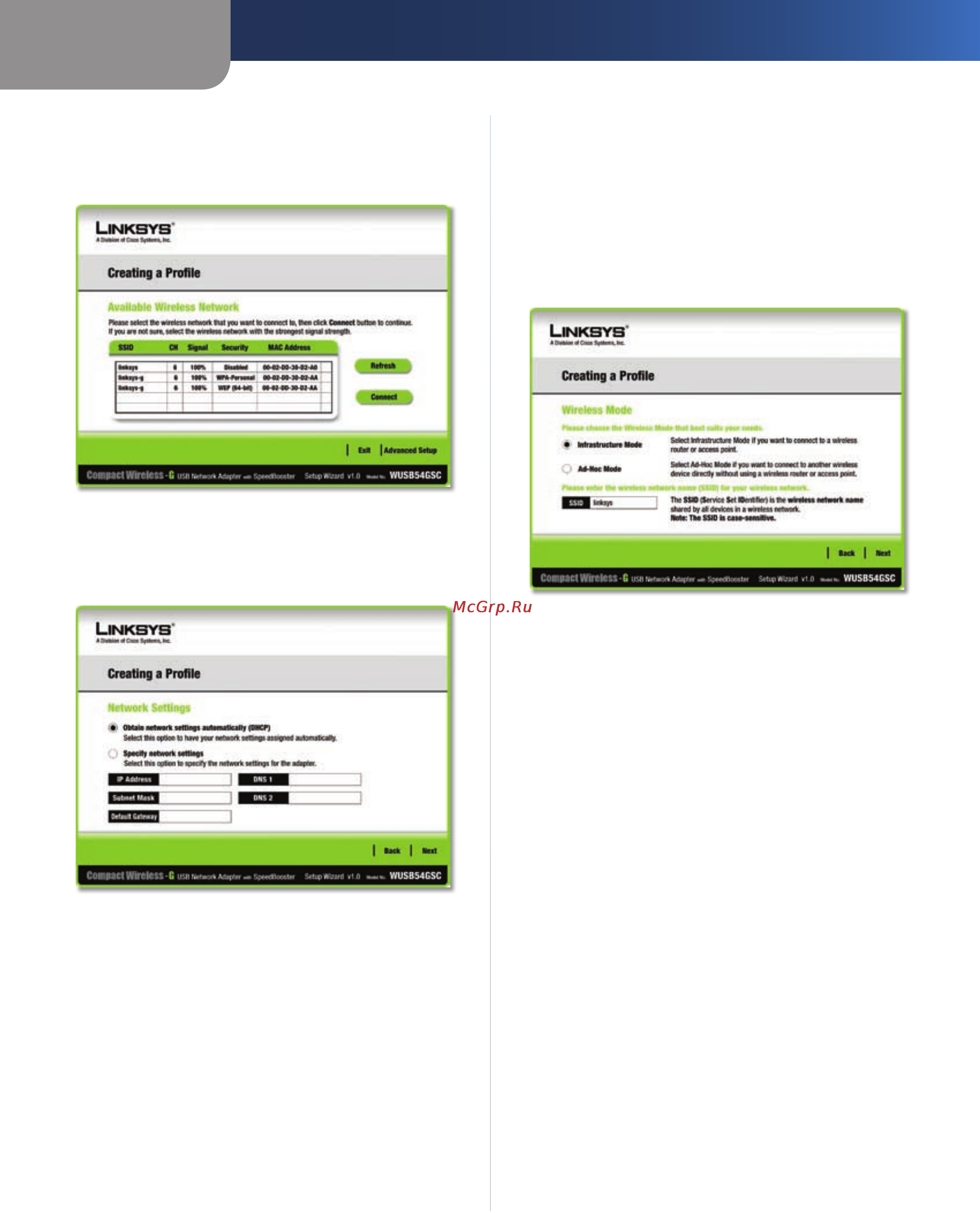 Linksys WUSB54GSC [12/38] Configuration
