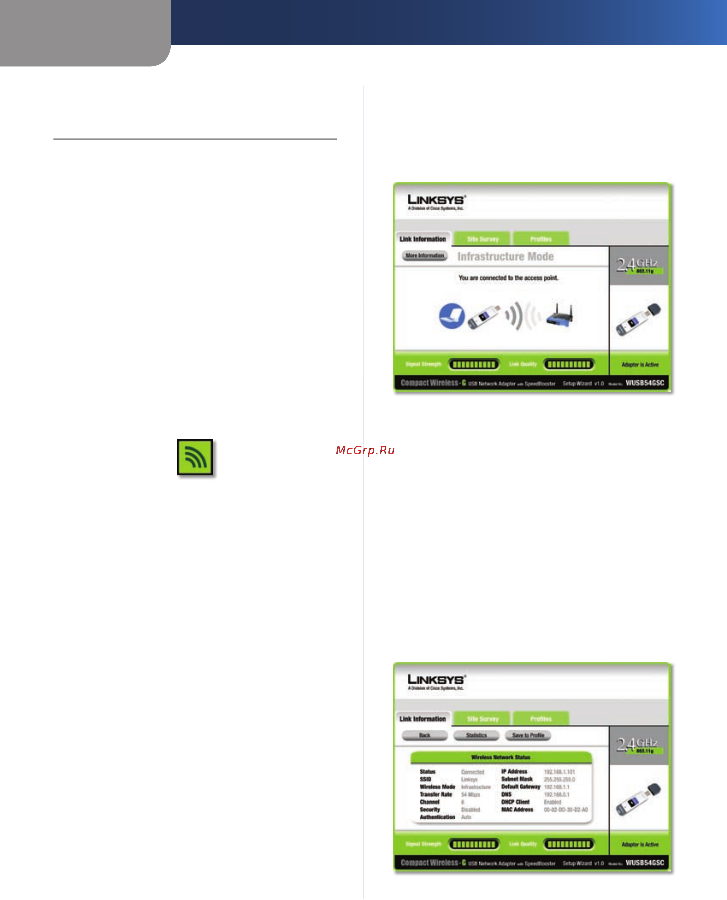 Linksys WUSB54GSC [6/38] Chapter 3 advanced configuration