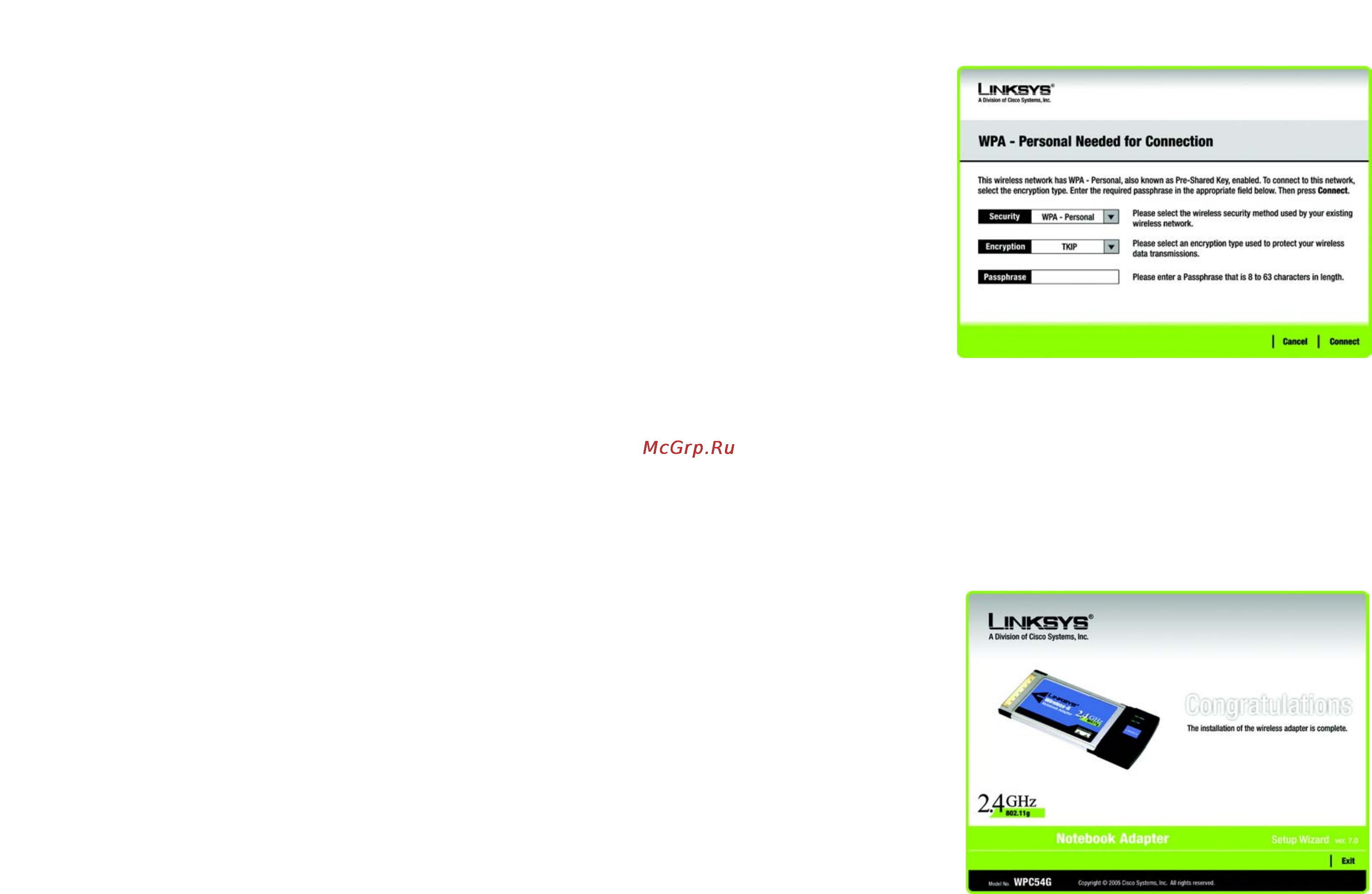 Linksys WPC54G Инструкция по эксплуатации онлайн [16/65] 46371