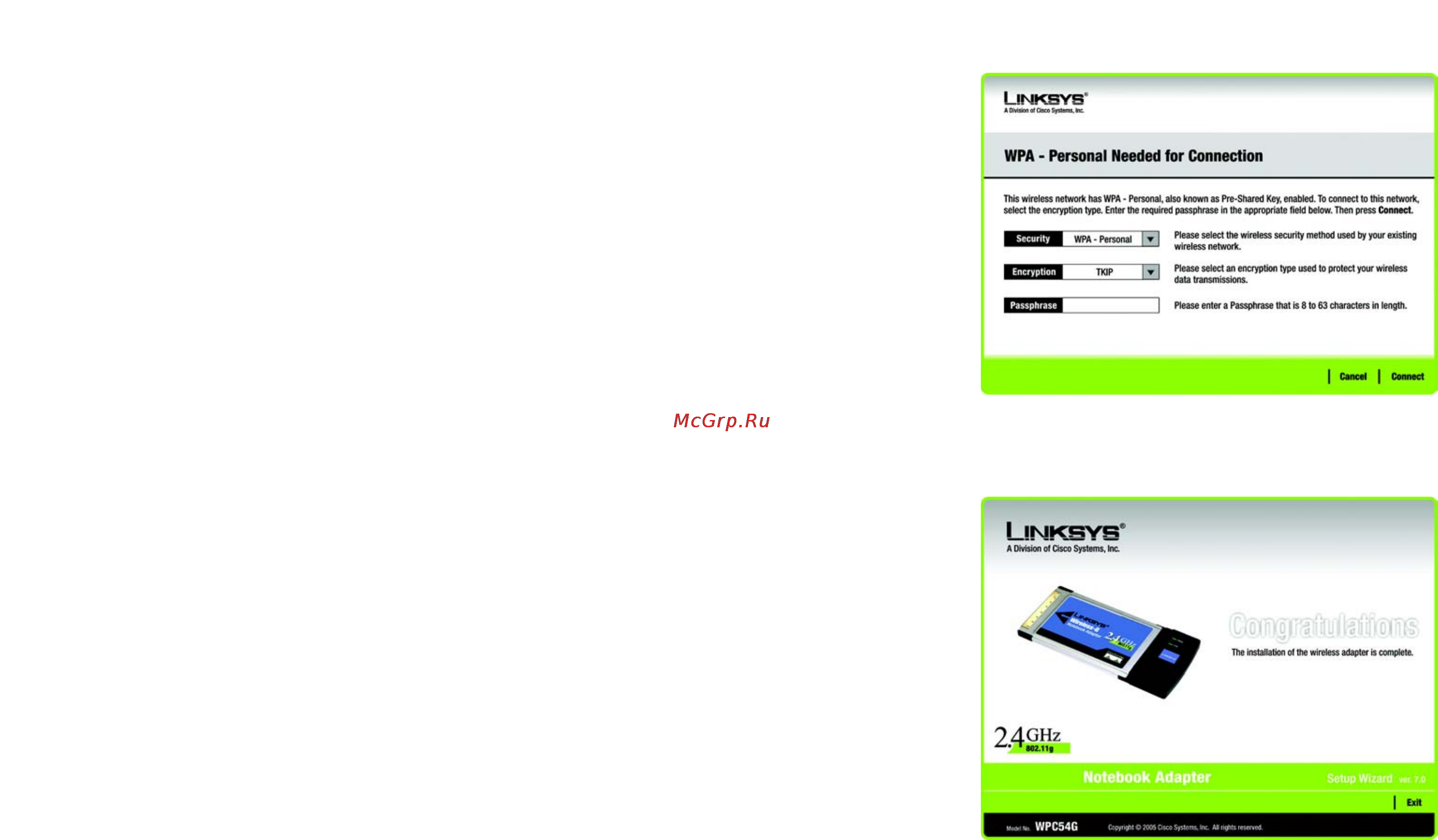 Linksys WPC54G Инструкция по эксплуатации онлайн [32/65] 46371