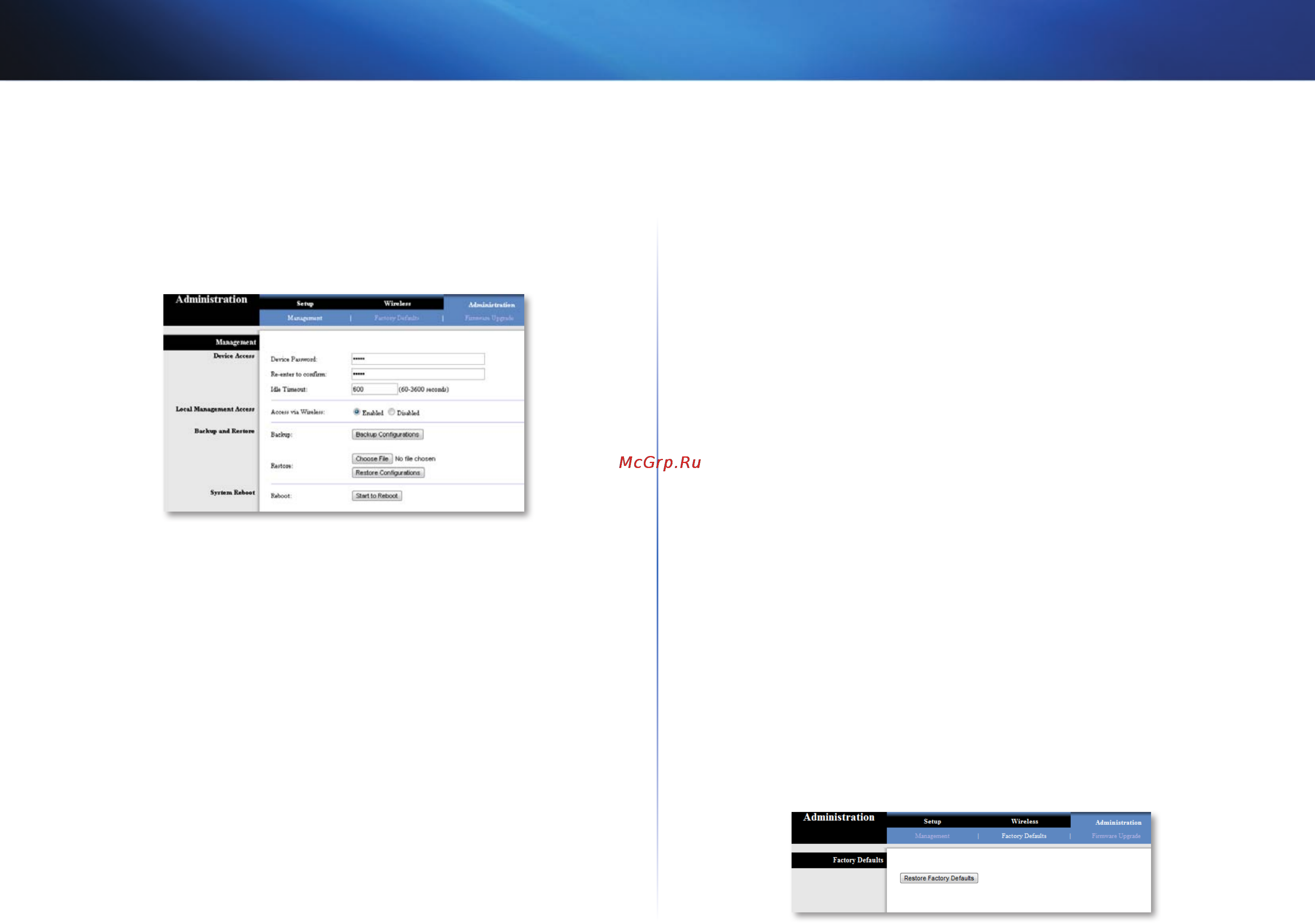 Linksys WUMC710 [217/289] Administration administrasjon management styring