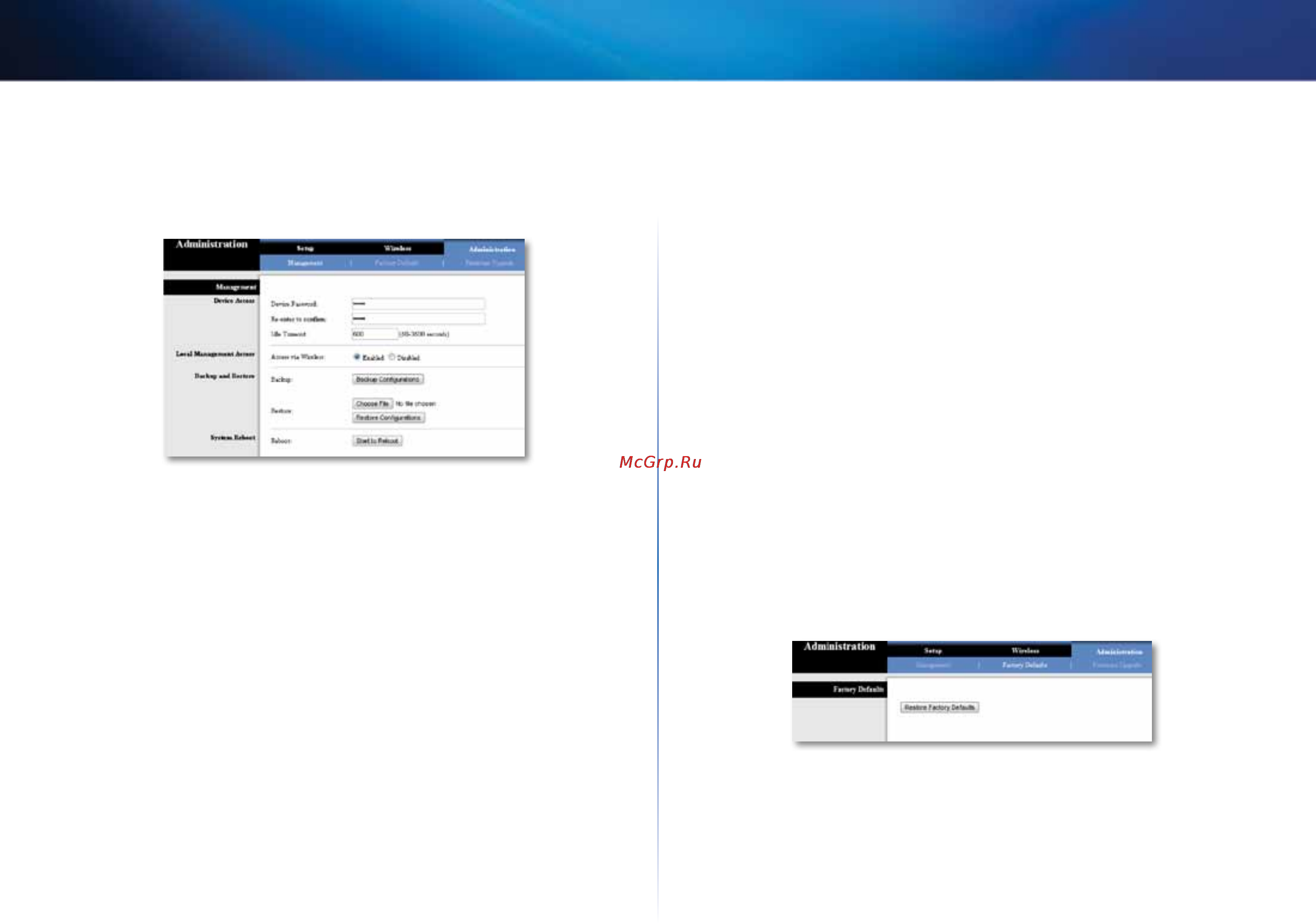 Linksys WUMC710 [81/289] Administration management