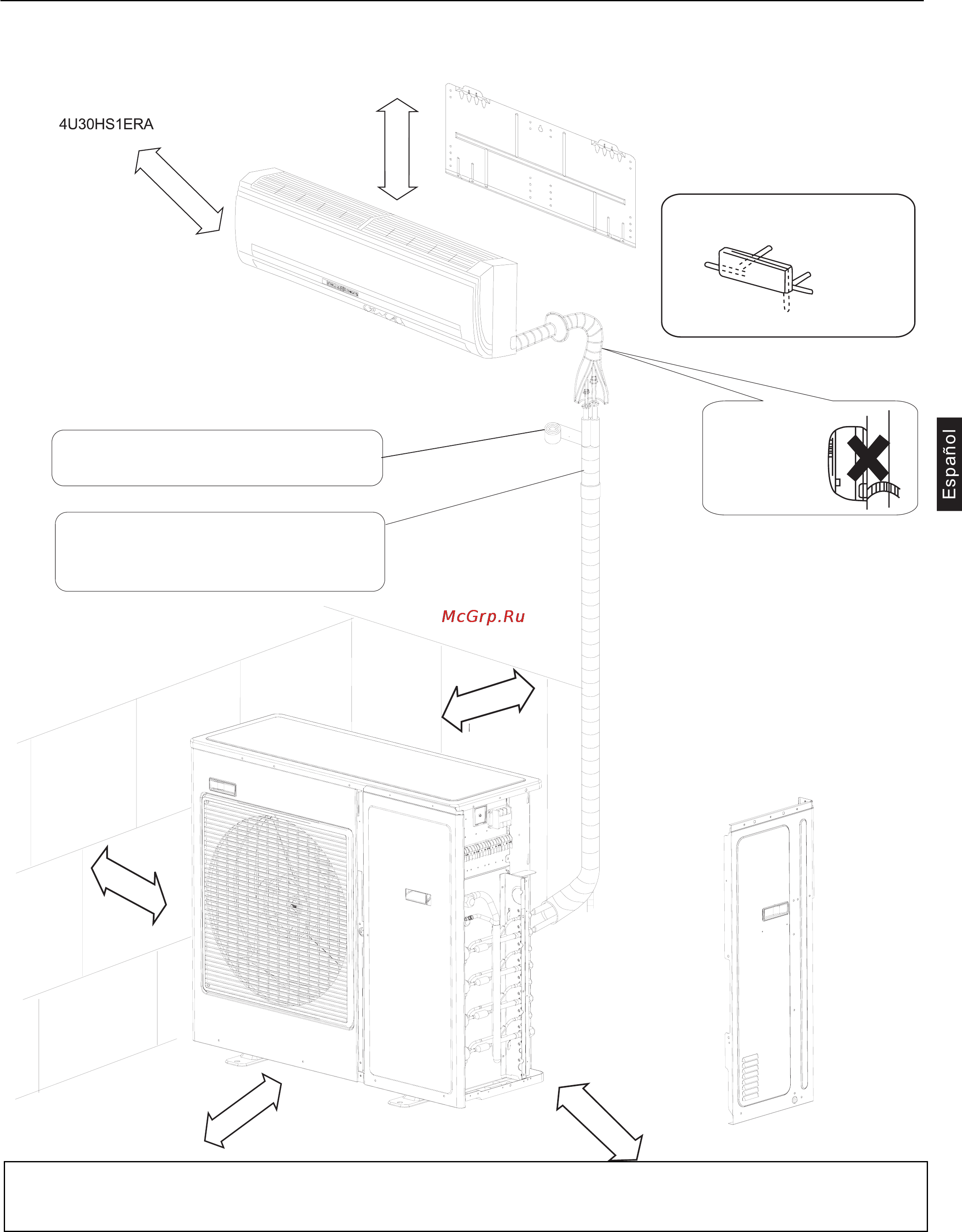 Haier 4U26HS1ERA [23/82] Esquemas de instalación de las unidades interior y exterior