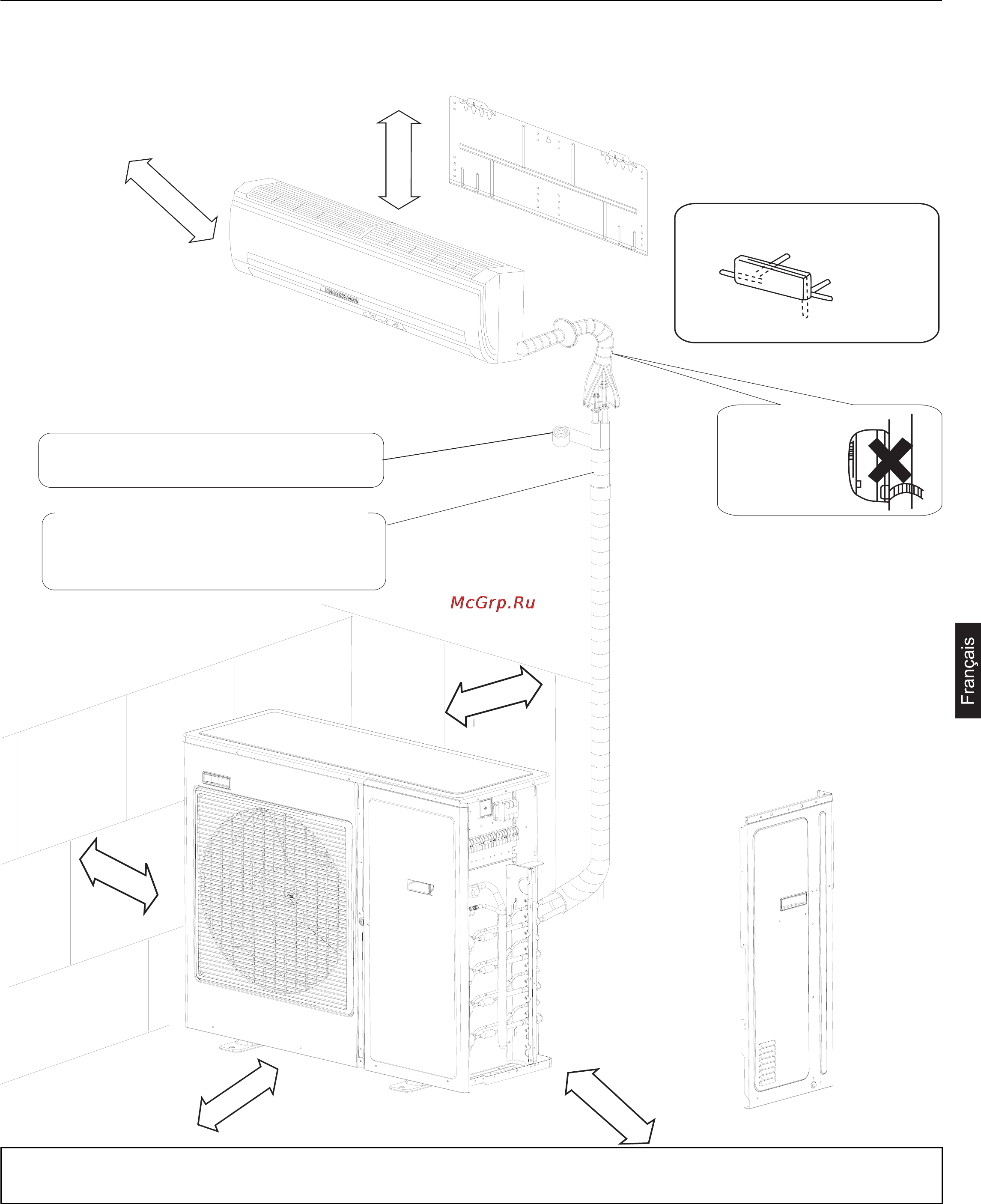 Haier 4U26HS1ERA [55/82] Plans d installations pour les unités intérieures et extérieu res