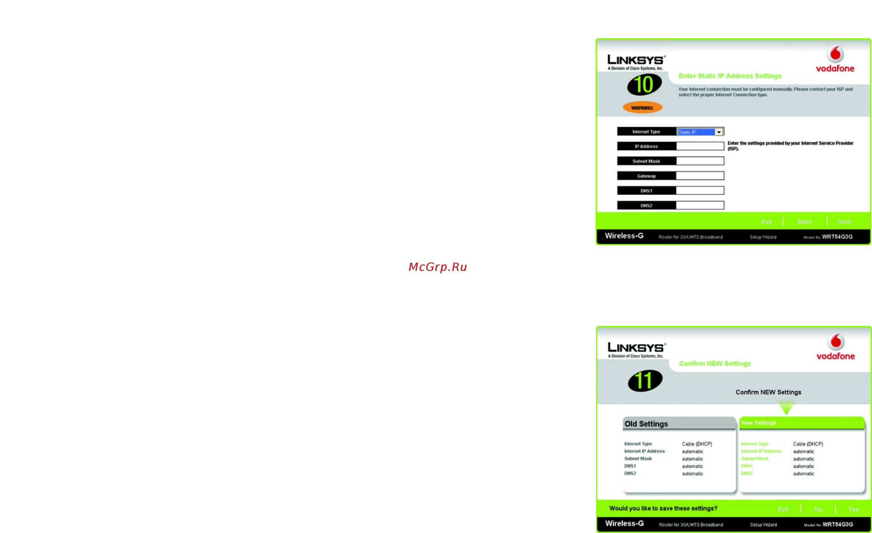 Linksys WRT54G3G [59/165] Static ip
